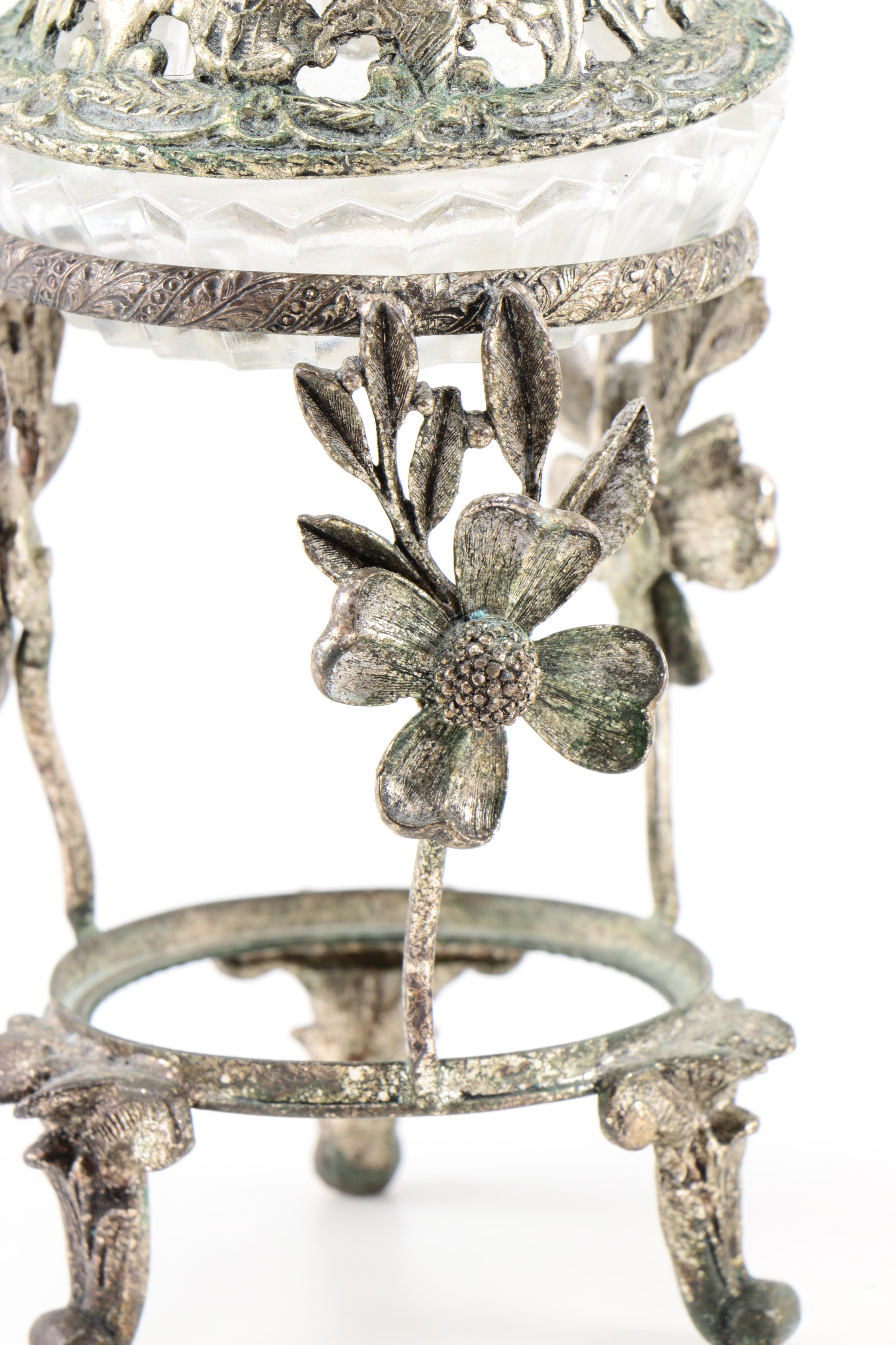 Collection of Vintage Silver Plated Vanity Decor