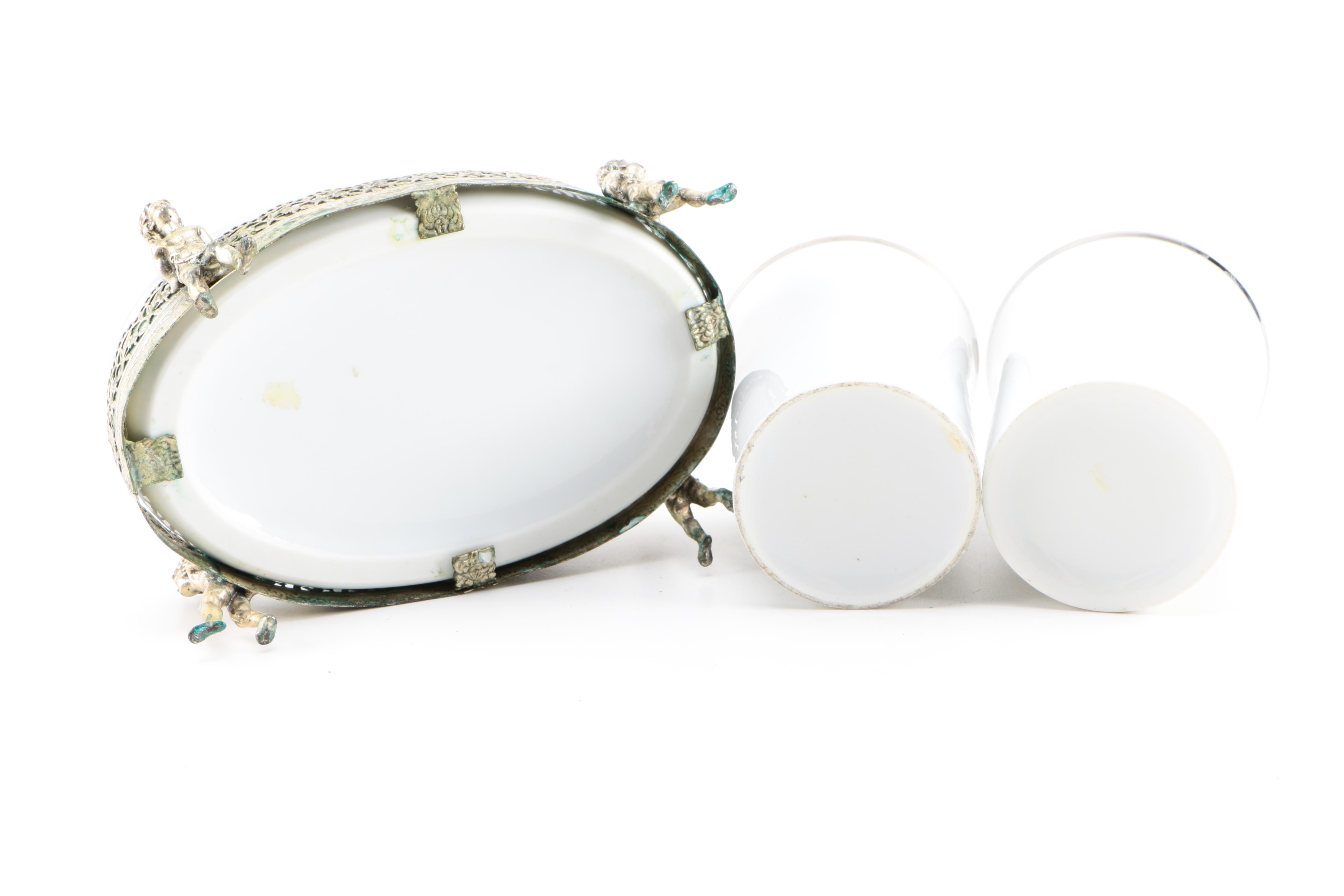 Collection of Vintage Silver Plated Vanity Decor