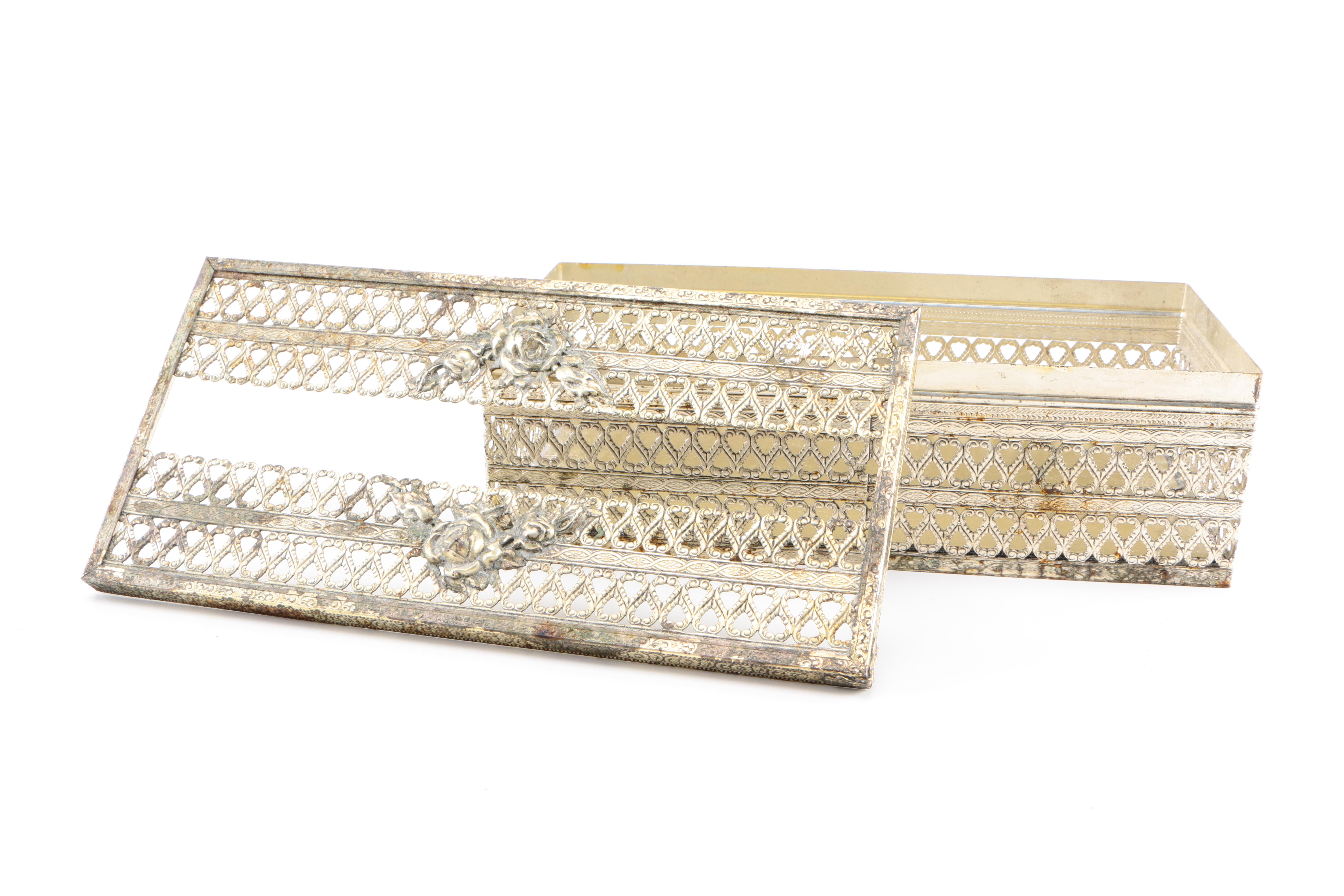 Collection of Vintage Silver Plated Vanity Decor