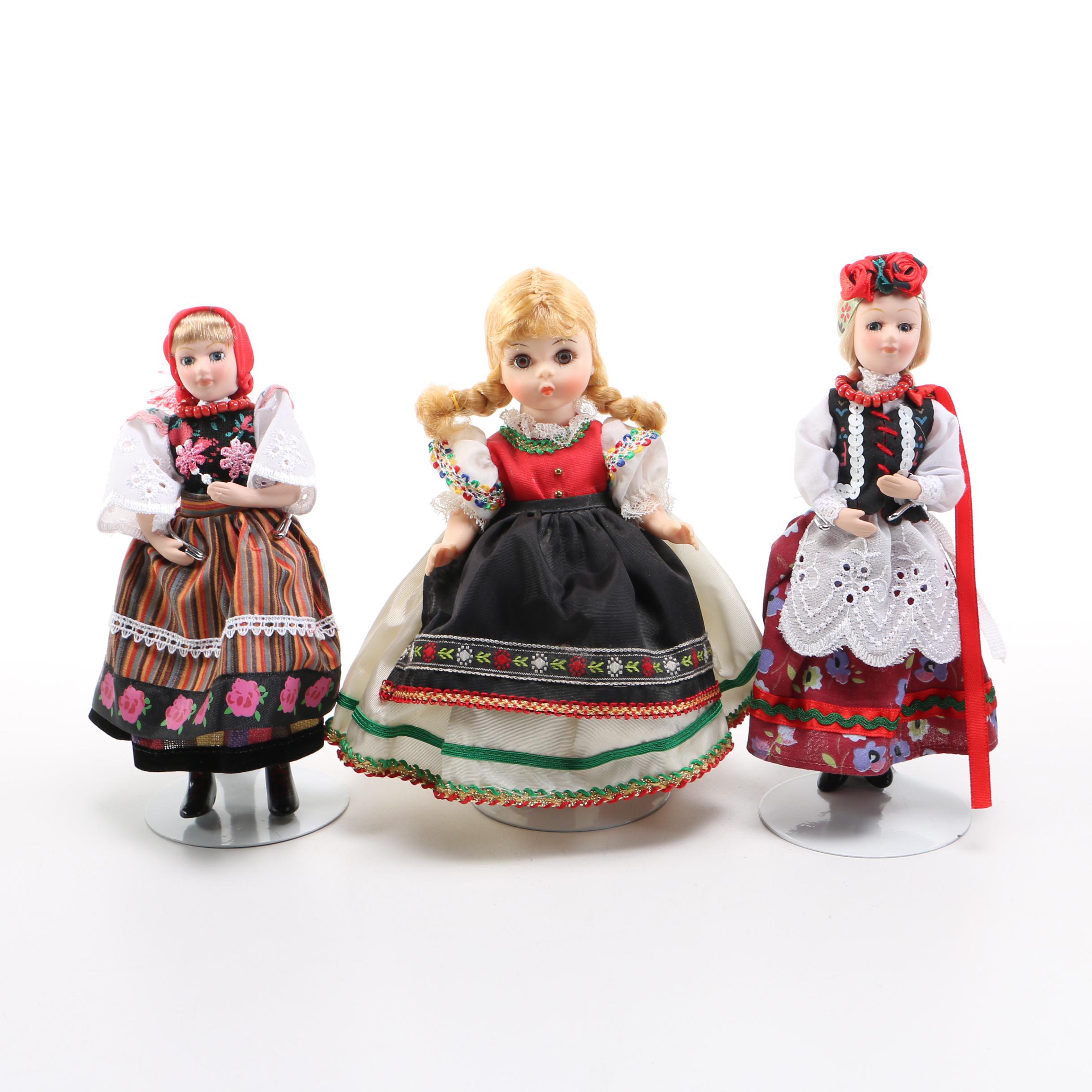 Collection of Three Polish Themed Porcelain Dolls