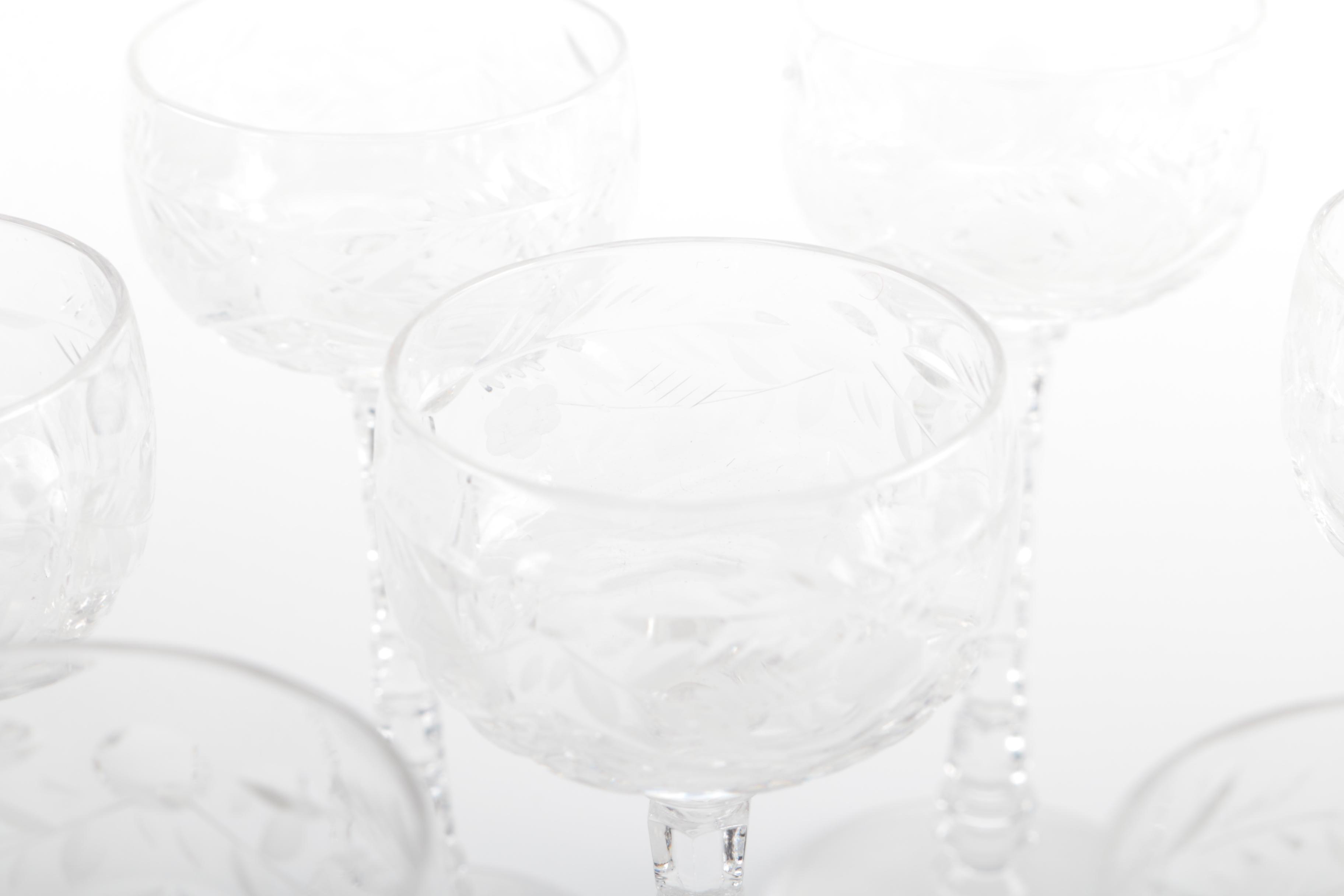 Etched Cordial Glasses