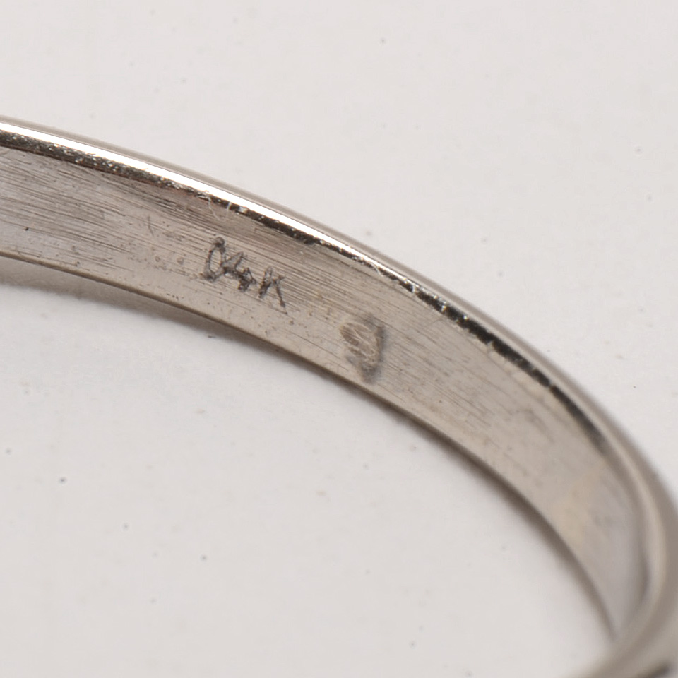 14K White Gold Marquise-Cut Solitaire Diamond Ring