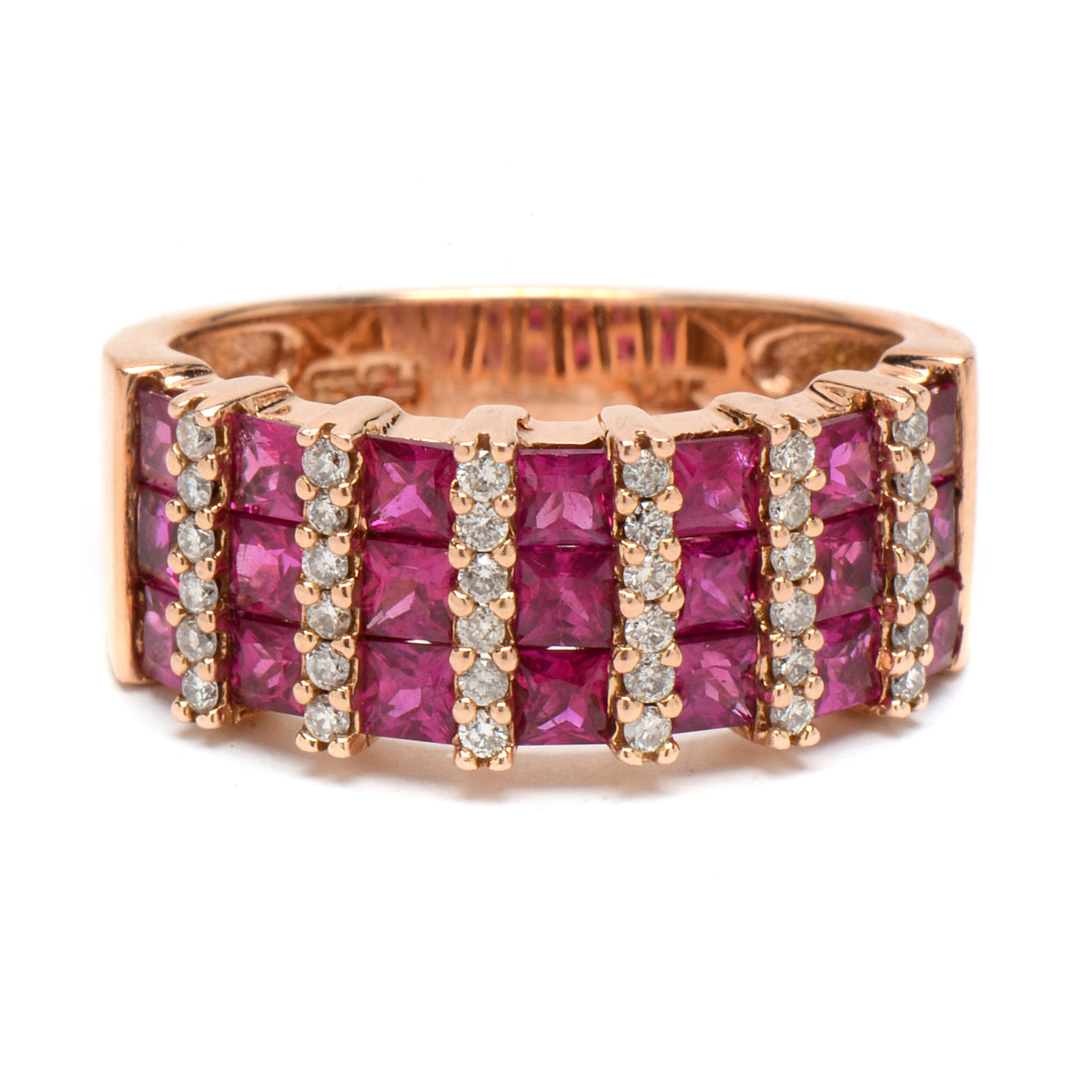 EFFY 14K Yellow Gold Natural Ruby and Diamond Cocktail Ring