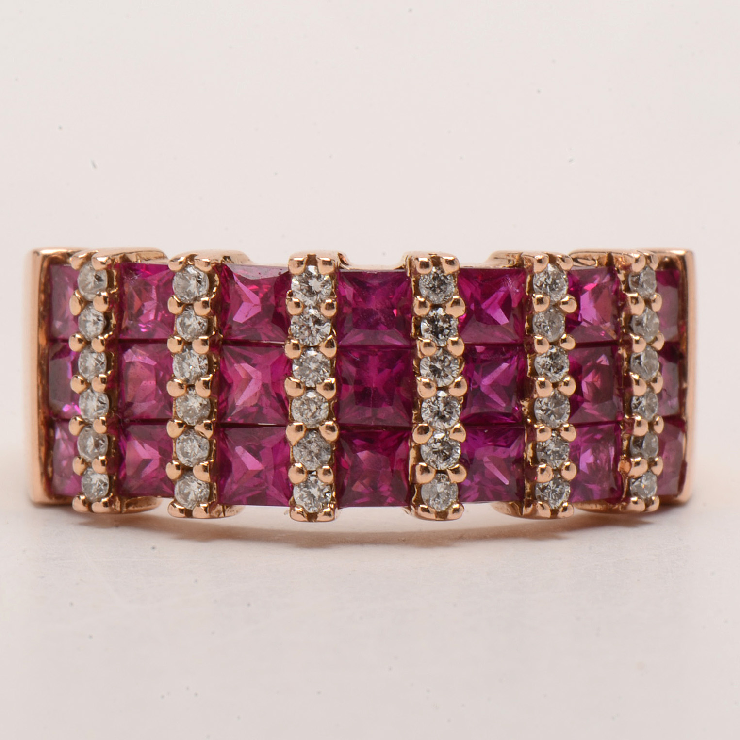 EFFY 14K Yellow Gold Natural Ruby and Diamond Cocktail Ring