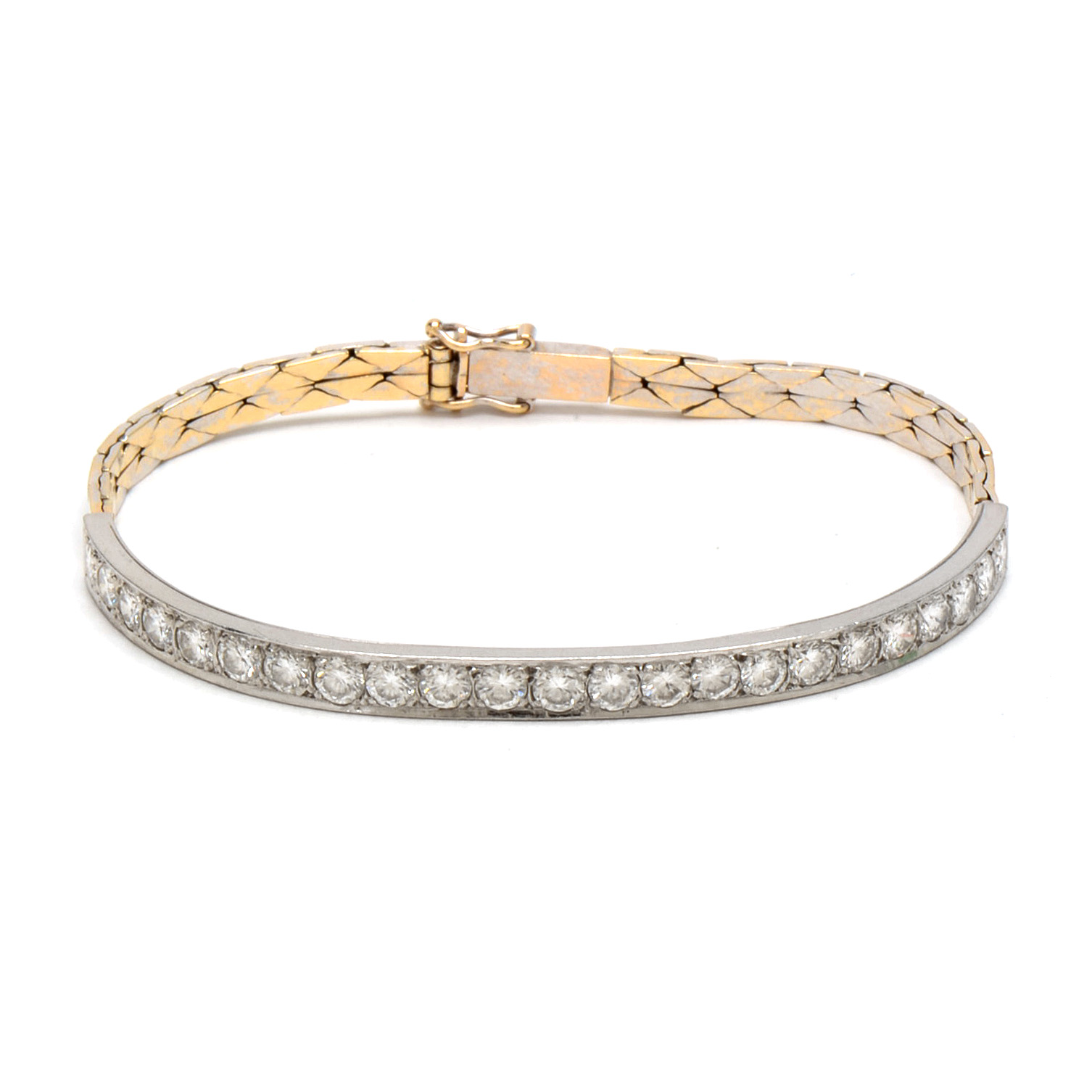 Platinum 14K White Gold 2.30 CTW Diamond Linked Bracelet