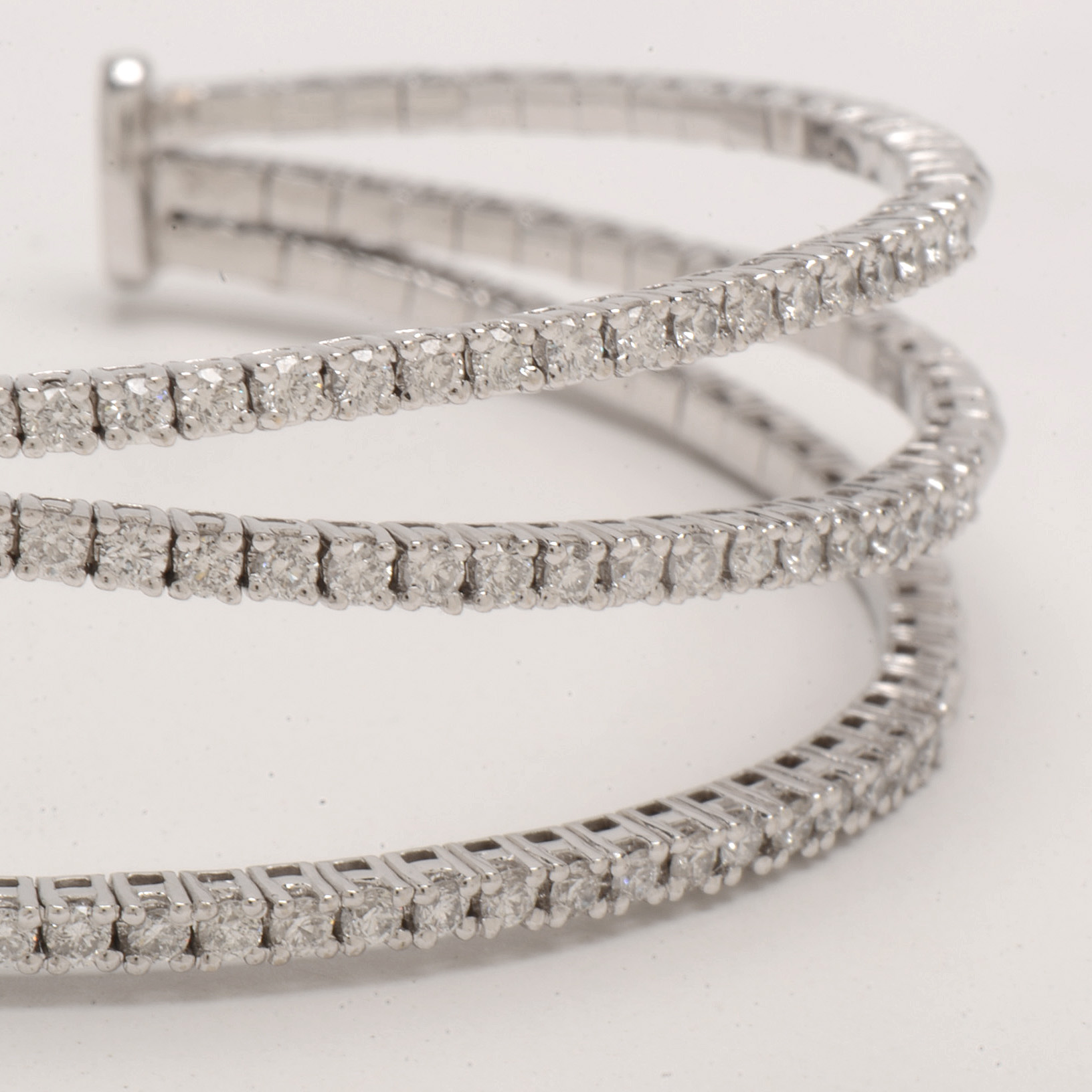 Gabriel & Co 14K White Gold Diamond Criss-Cross Bangle Bracelet