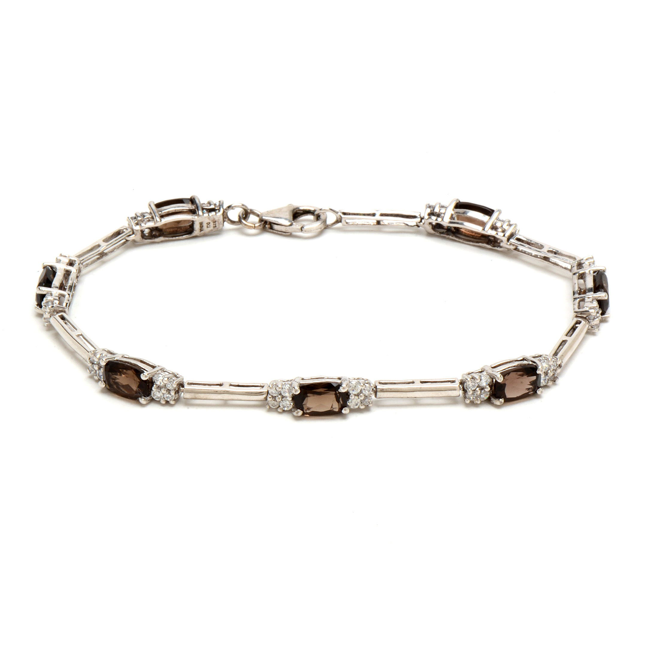 Pairing of Sterling Silver Jewelry with Smoky Quartz and CZs