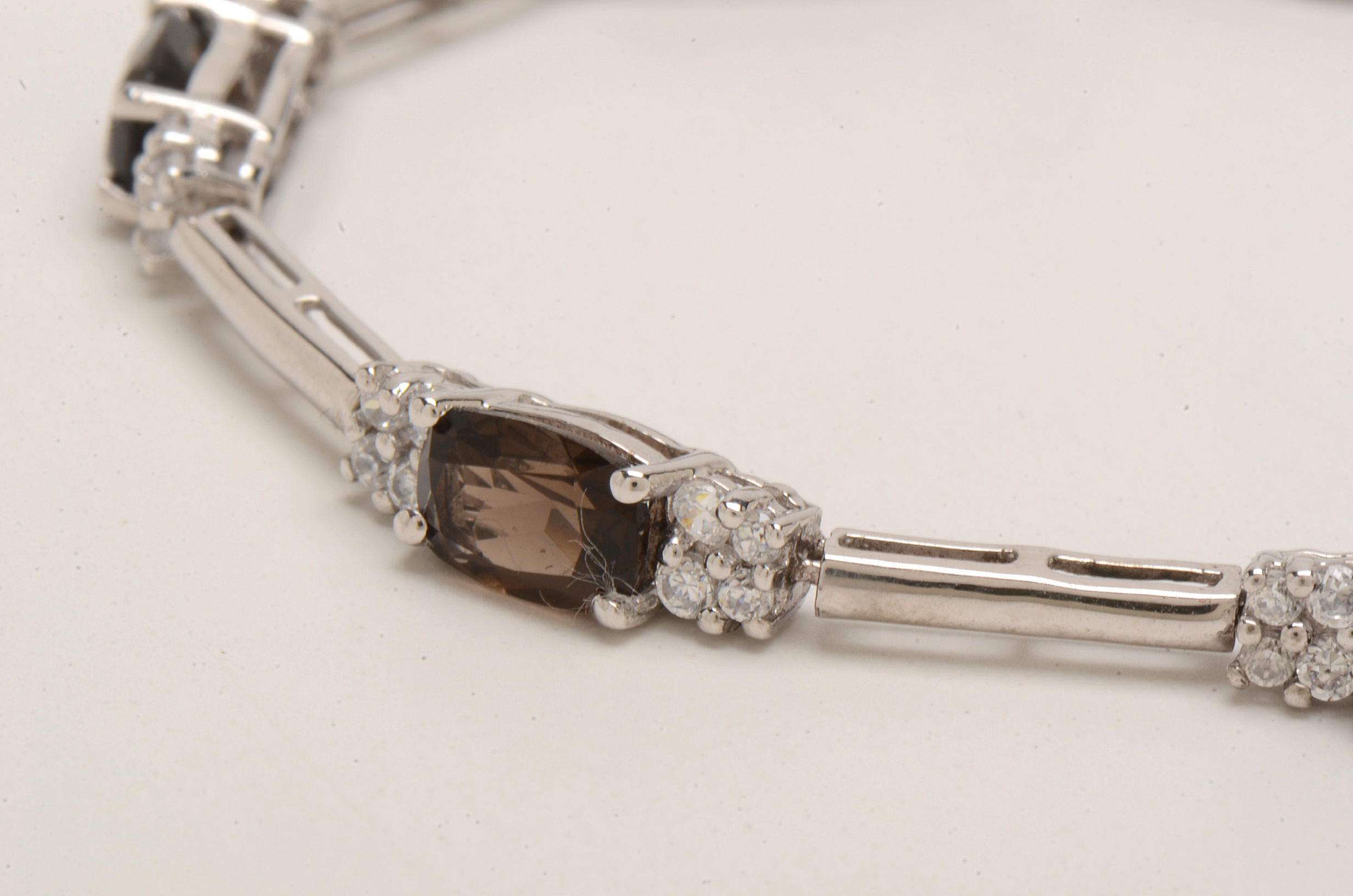 Pairing of Sterling Silver Jewelry with Smoky Quartz and CZs