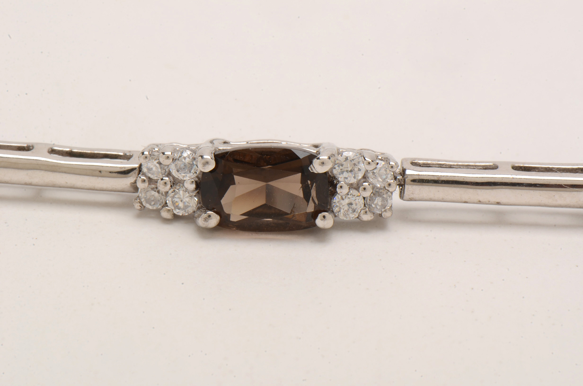 Pairing of Sterling Silver Jewelry with Smoky Quartz and CZs