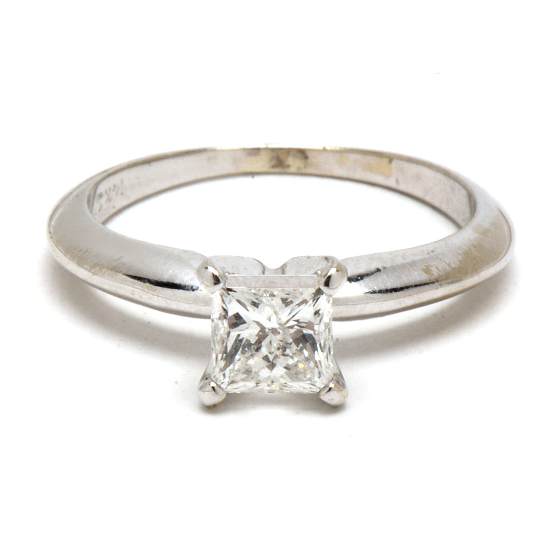 14K White Gold Solitaire Diamond Ring