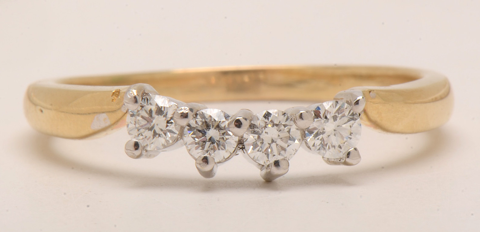 14K Yellow Gold Five Diamond Accent Ring