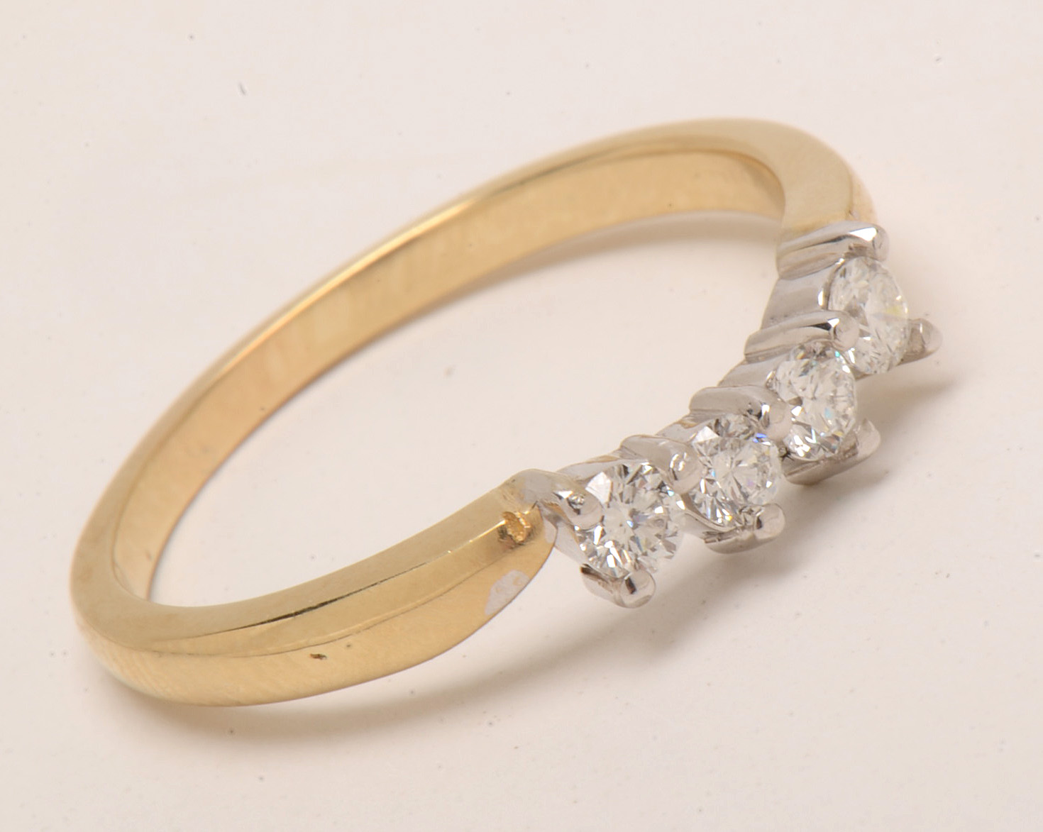 14K Yellow Gold Five Diamond Accent Ring