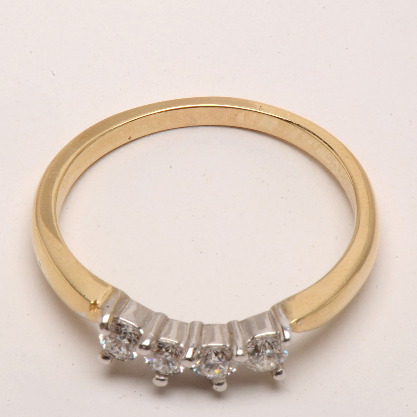 14K Yellow Gold Five Diamond Accent Ring