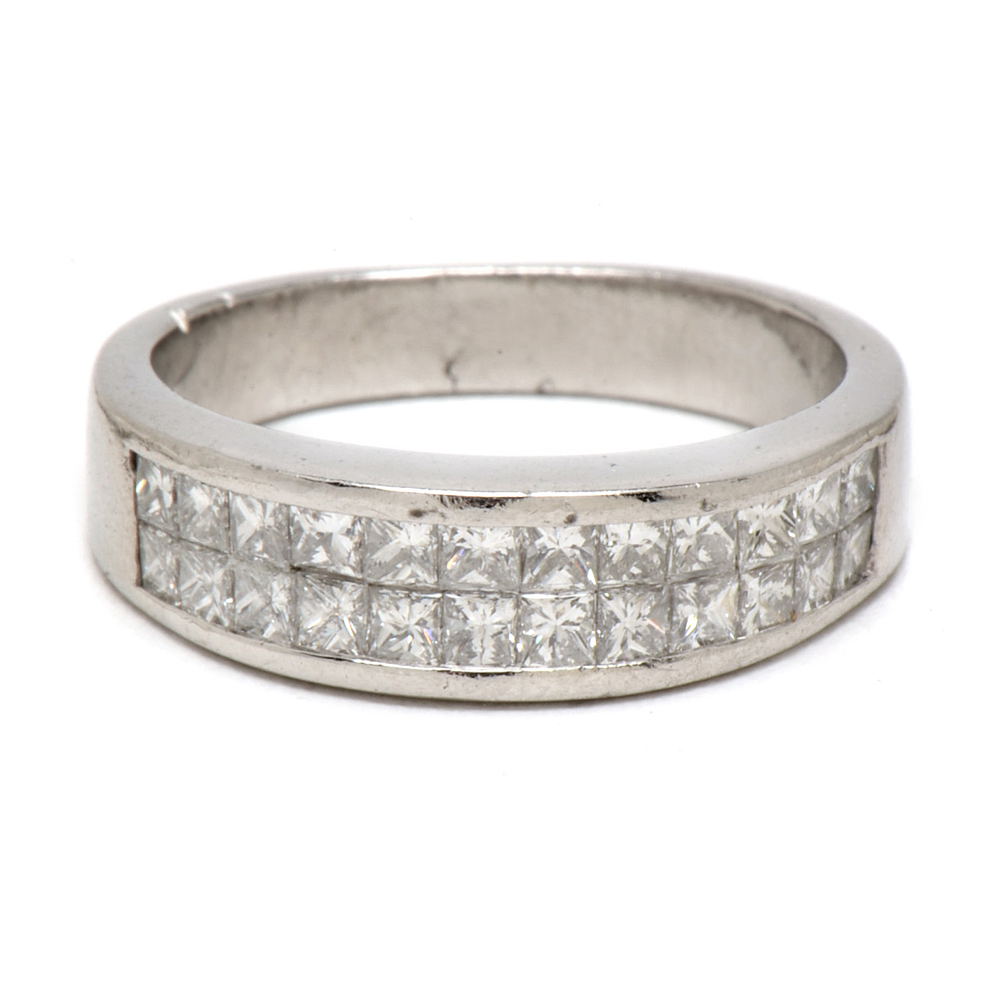 Platinum 1.20 CTW Princess-Cut Diamond Band Ring
