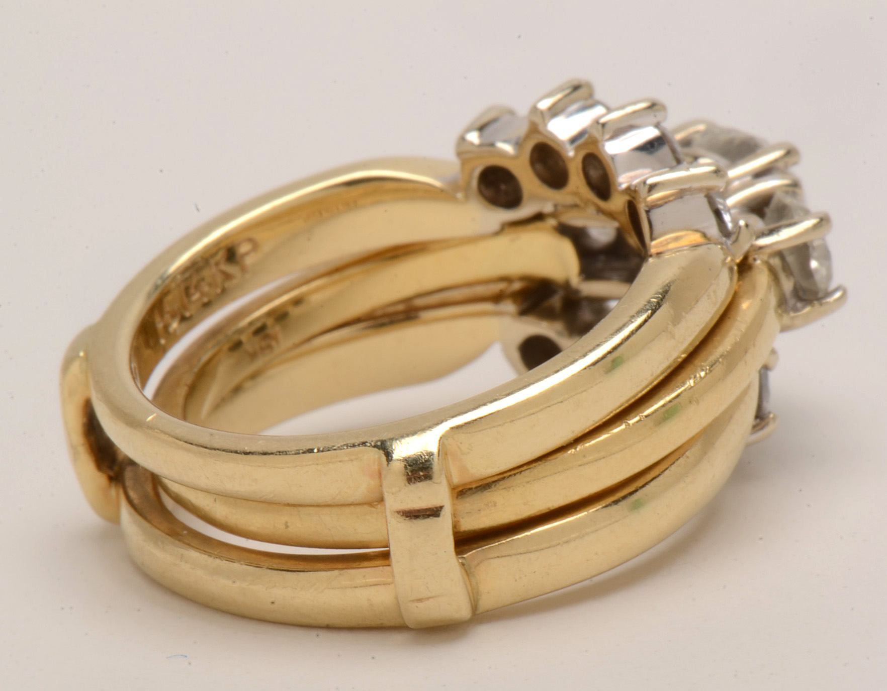 14K and 18K Yellow Gold 1.56 CTW Diamond Bridal Ring Set