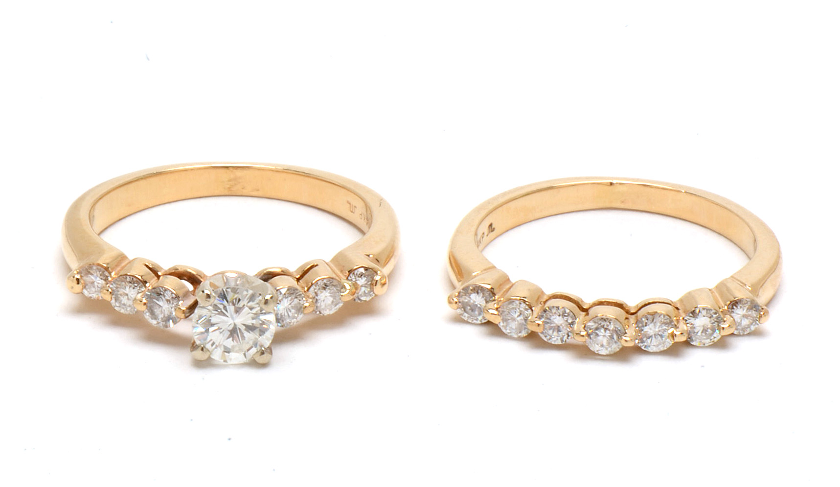 14K Yellow Gold Diamond Bridal Ring Set