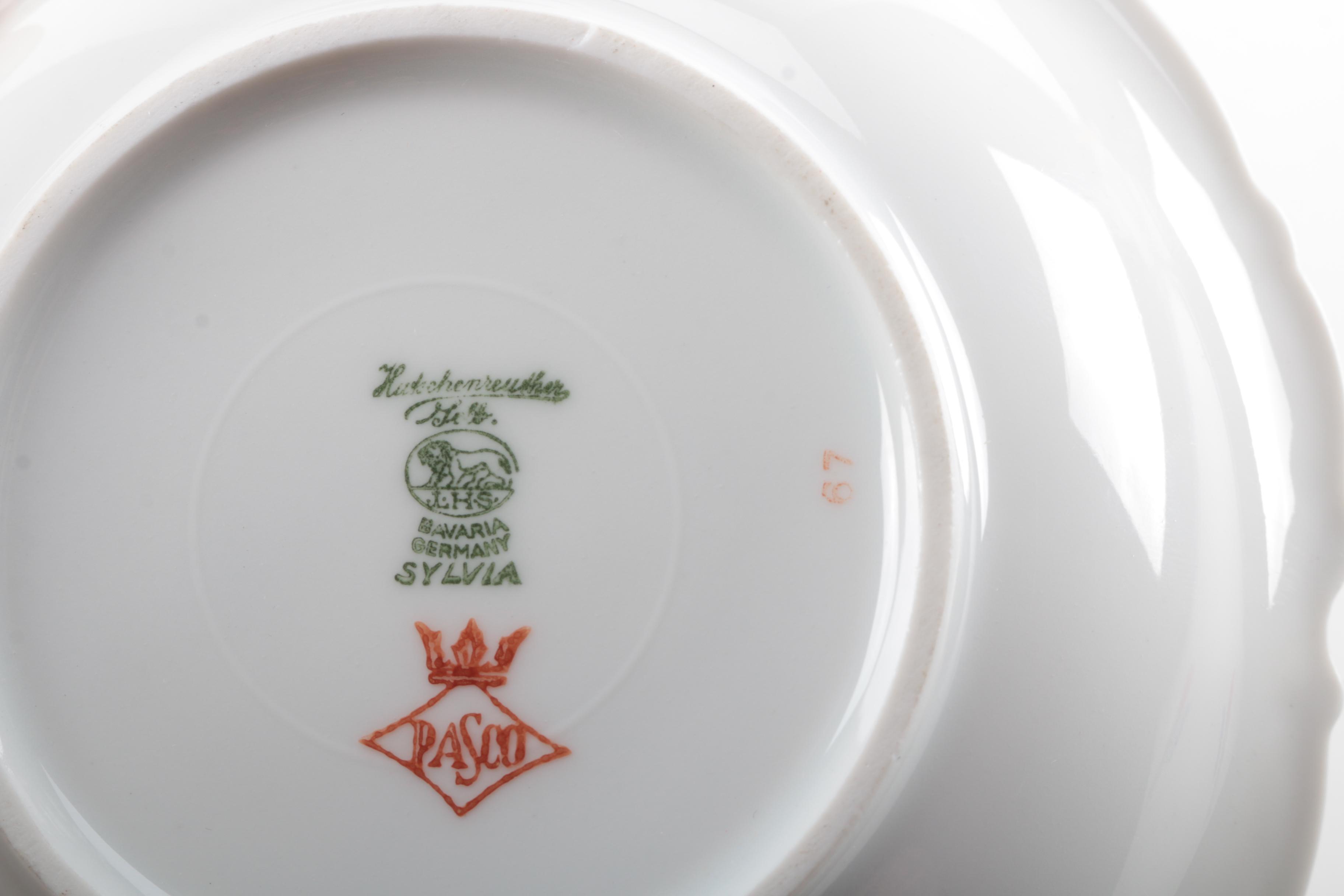 Bavarian Porcelain Dinner Plates and Fruit Bowls