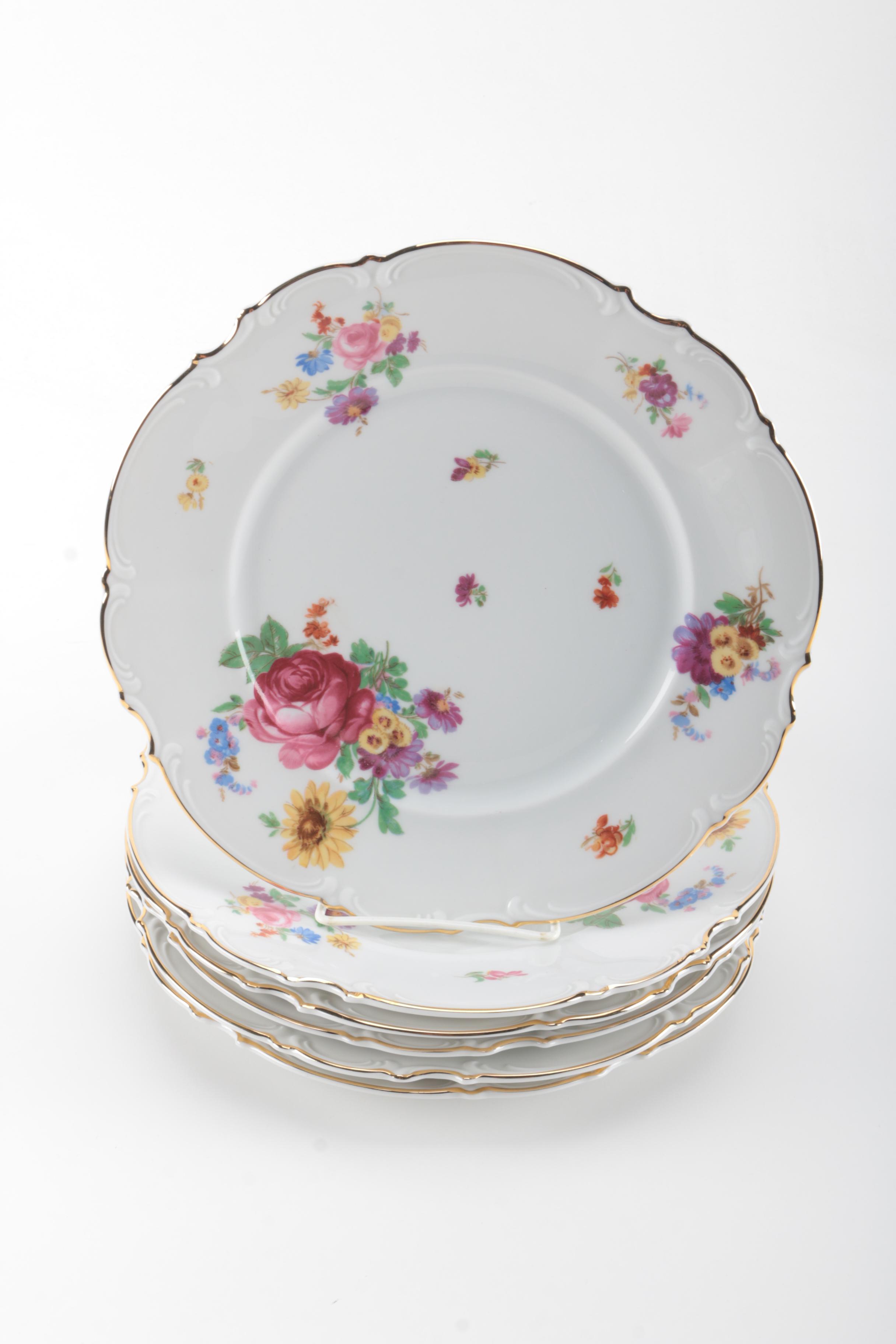 Bavarian Porcelain Dinner Plates and Fruit Bowls