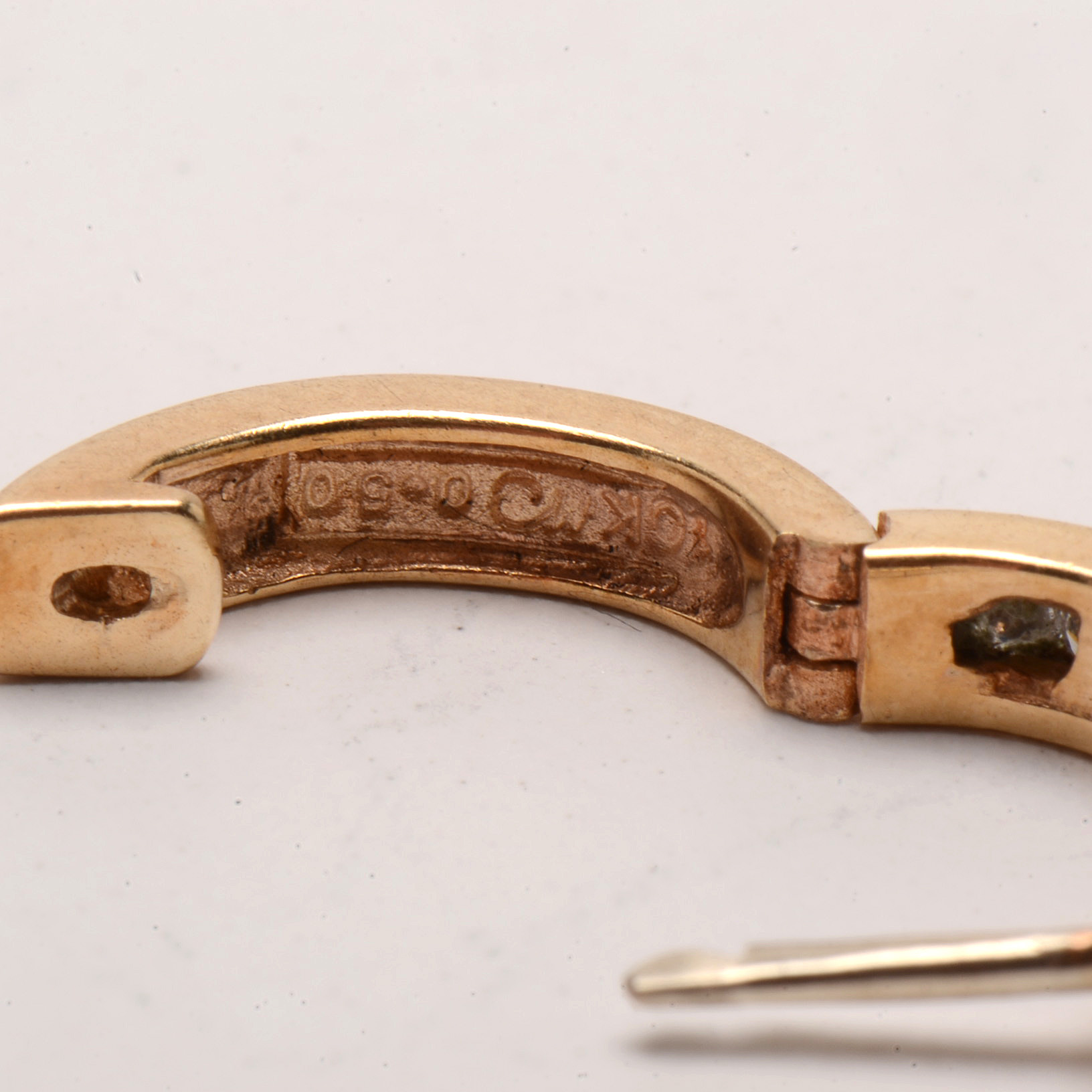 Pair of 10K Yellow Gold Diamond Huggie Hoop Earrings