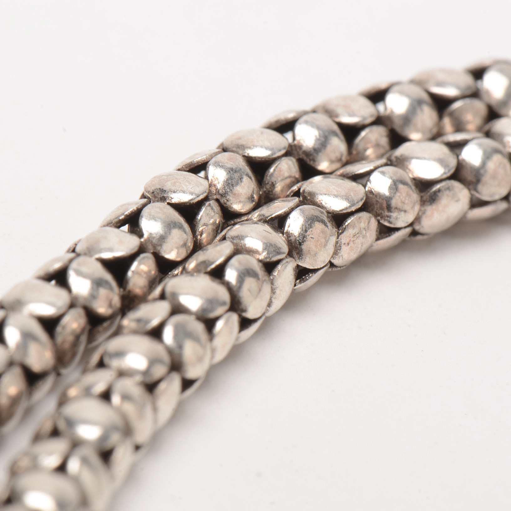 Sterling Silver Imitation Red Jasper Popcorn-Style Chain Necklace