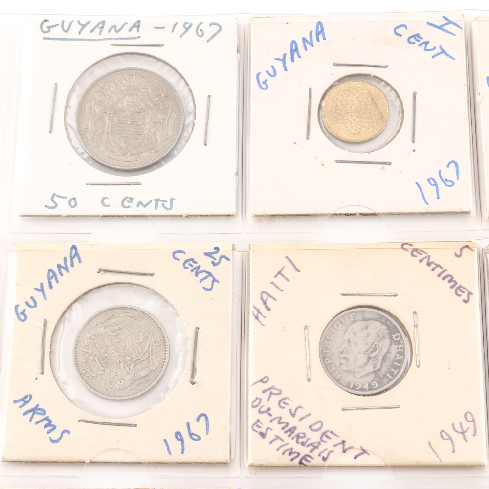 Assortment of Coins From Guyana and Haiti 1841-1967