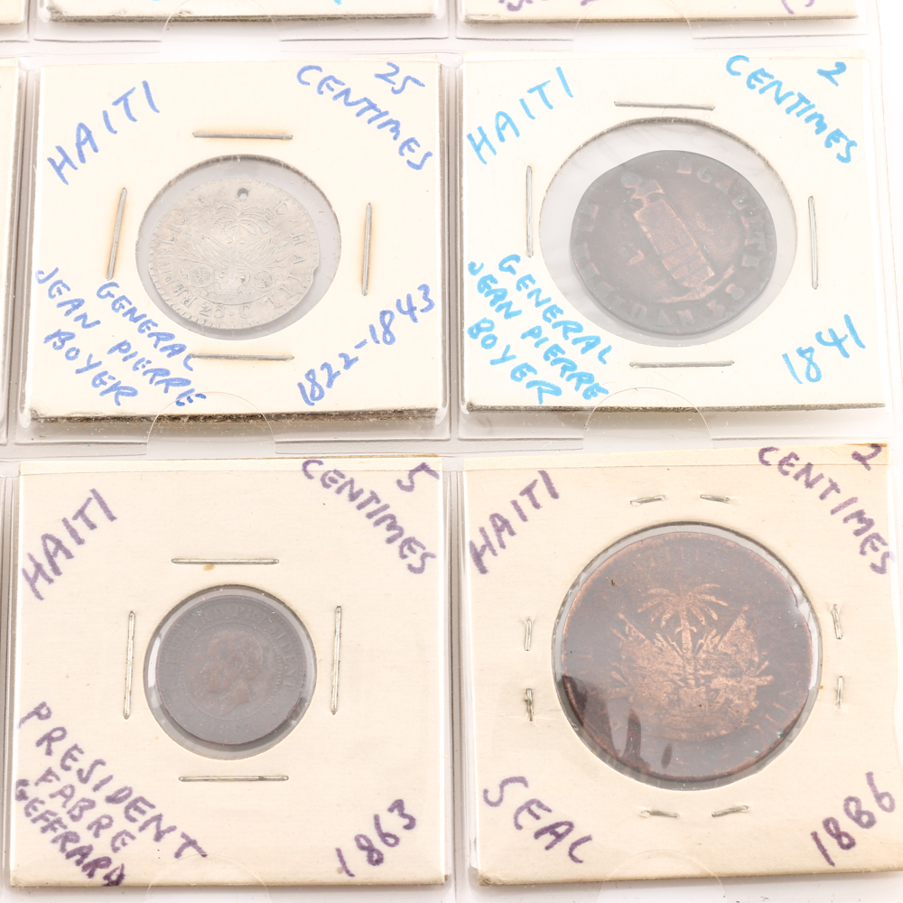 Assortment of Coins From Guyana and Haiti 1841-1967