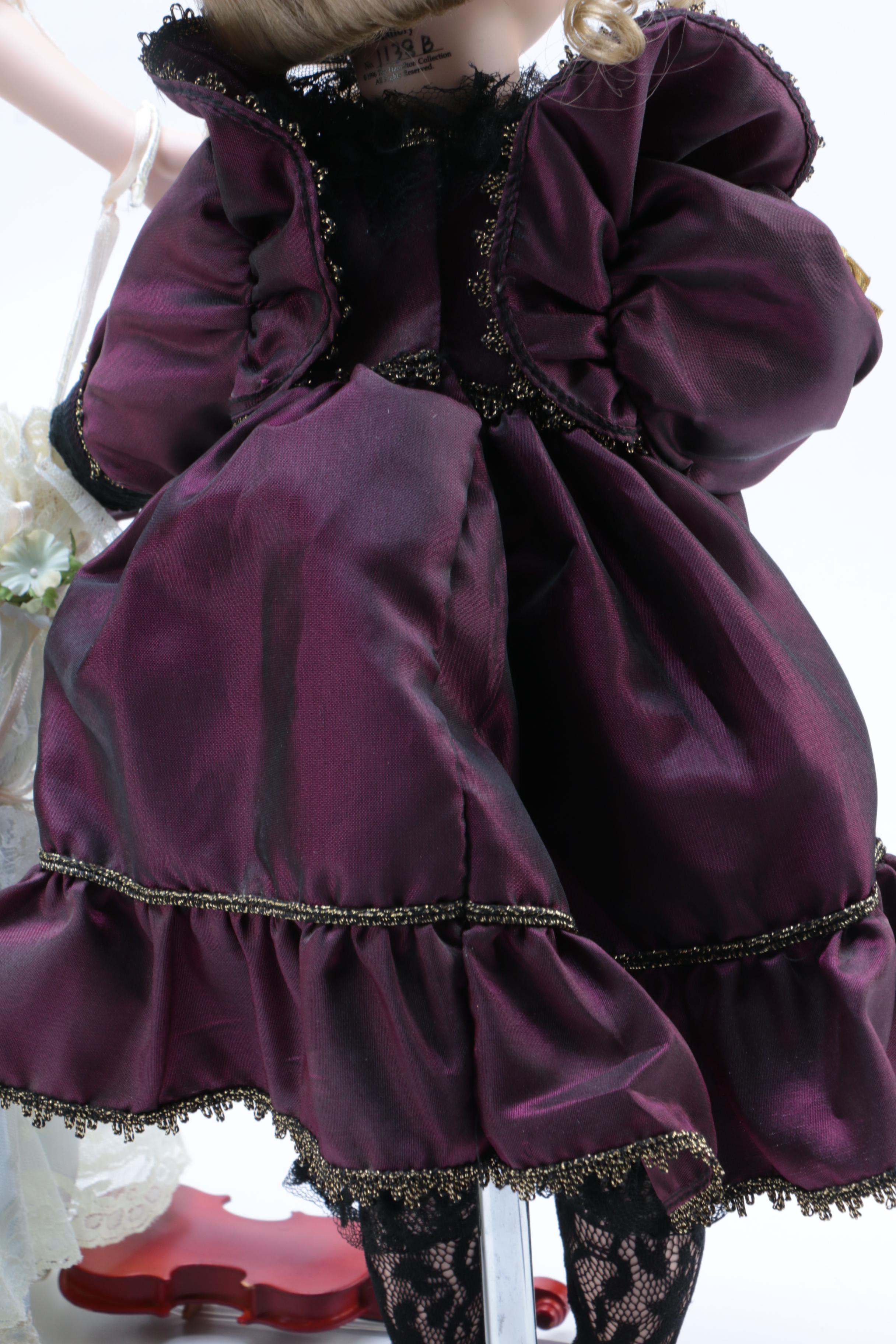 Three Porcelain Dolls Including Hamilton Collection