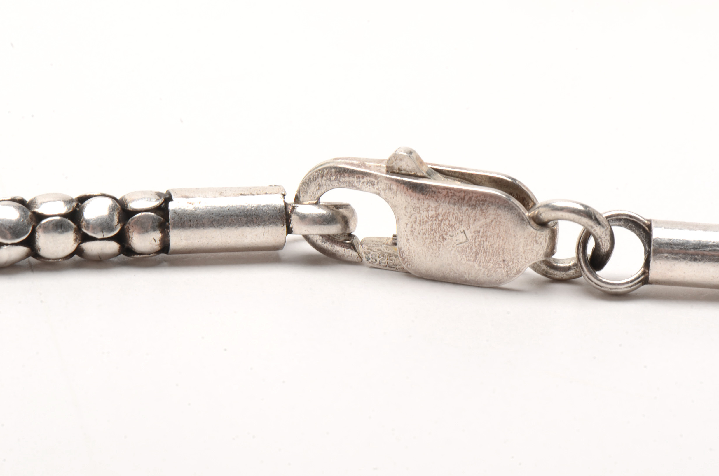 Sterling Silver Imitation Red Jasper Popcorn-Style Chain Necklace