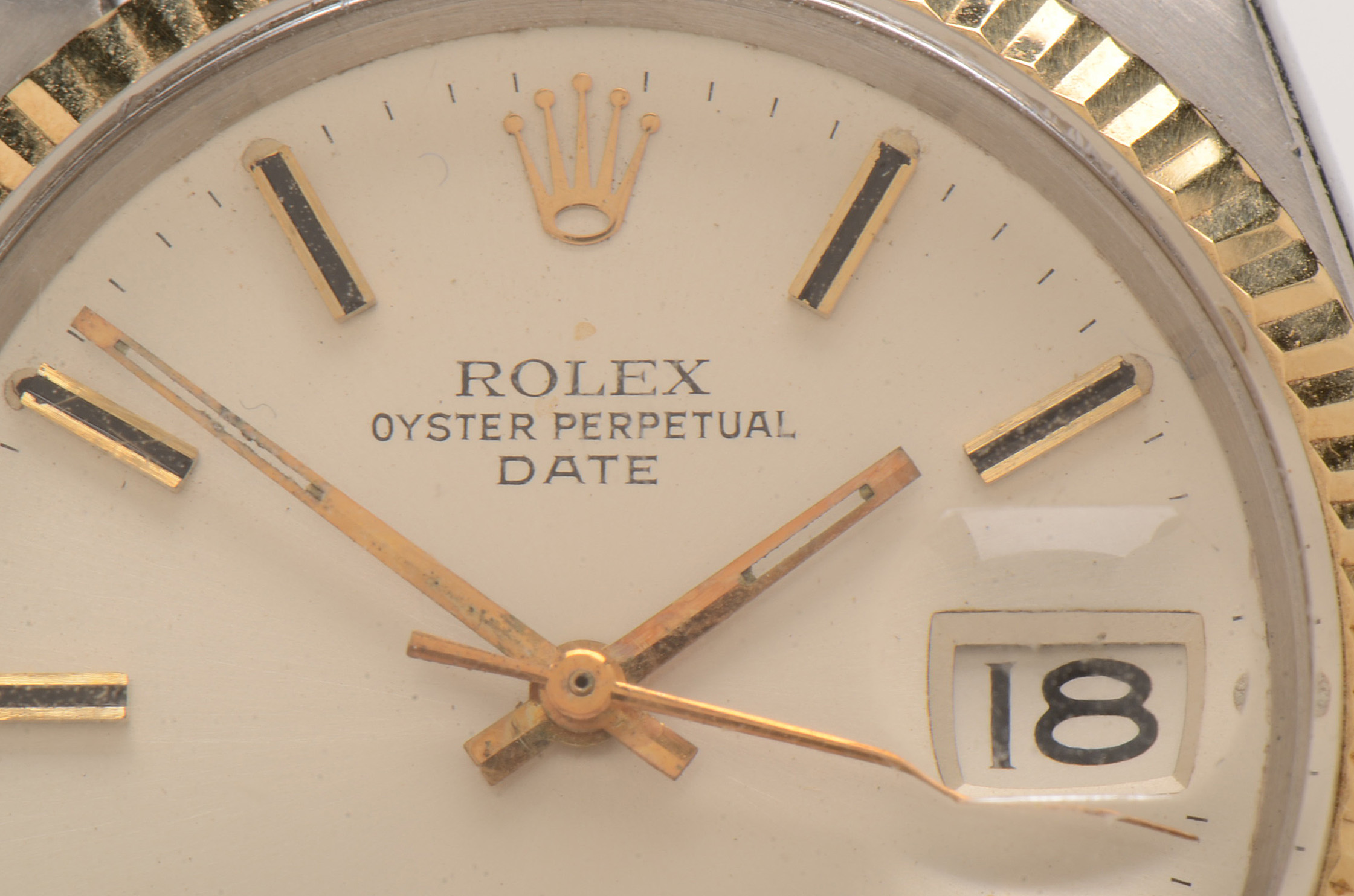 Late 1960s Rolex Date 14K Yellow Gold Bezel Watch with Box