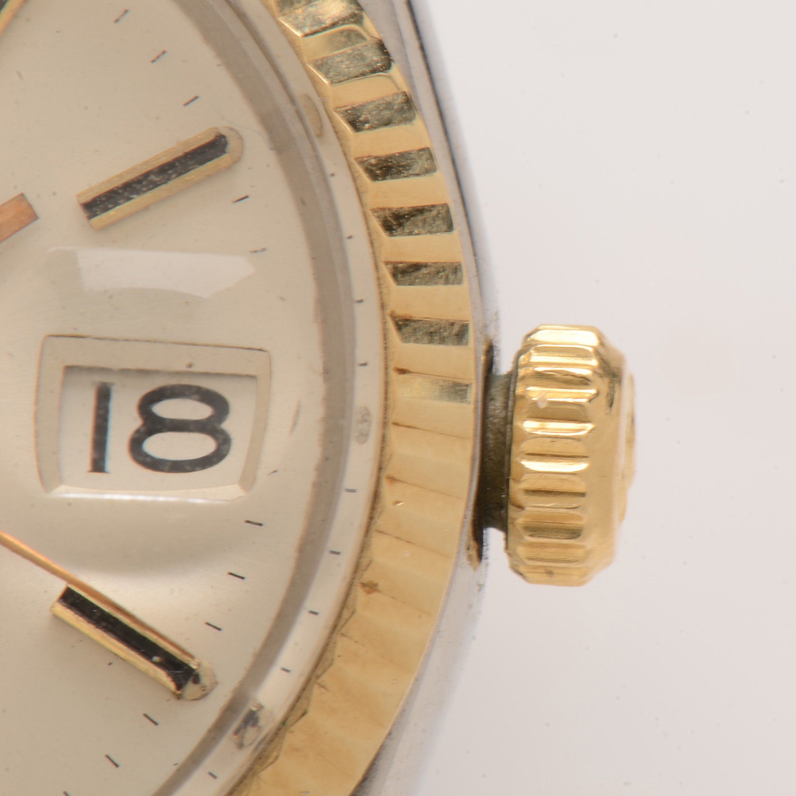 Late 1960s Rolex Date 14K Yellow Gold Bezel Watch with Box