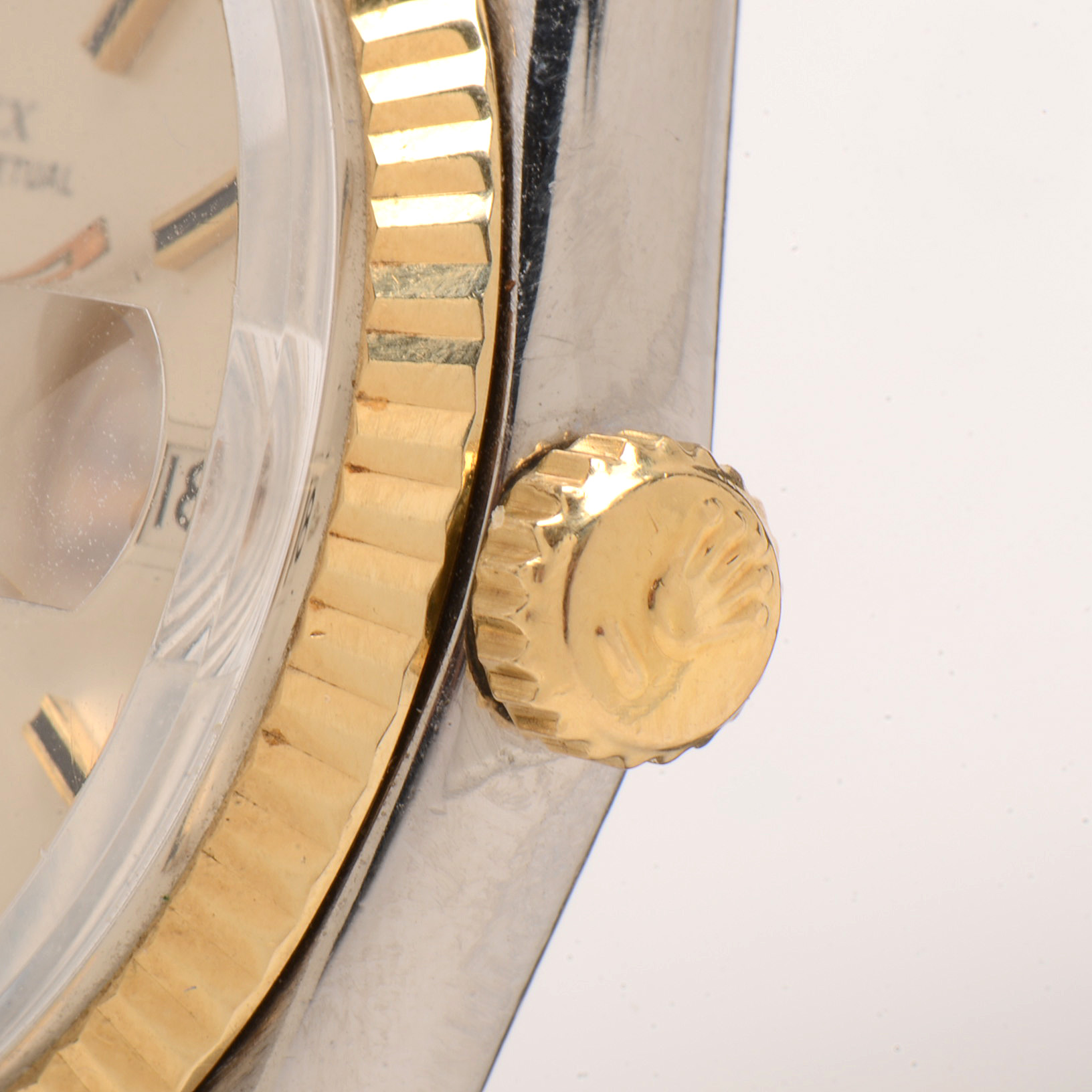 Late 1960s Rolex Date 14K Yellow Gold Bezel Watch with Box