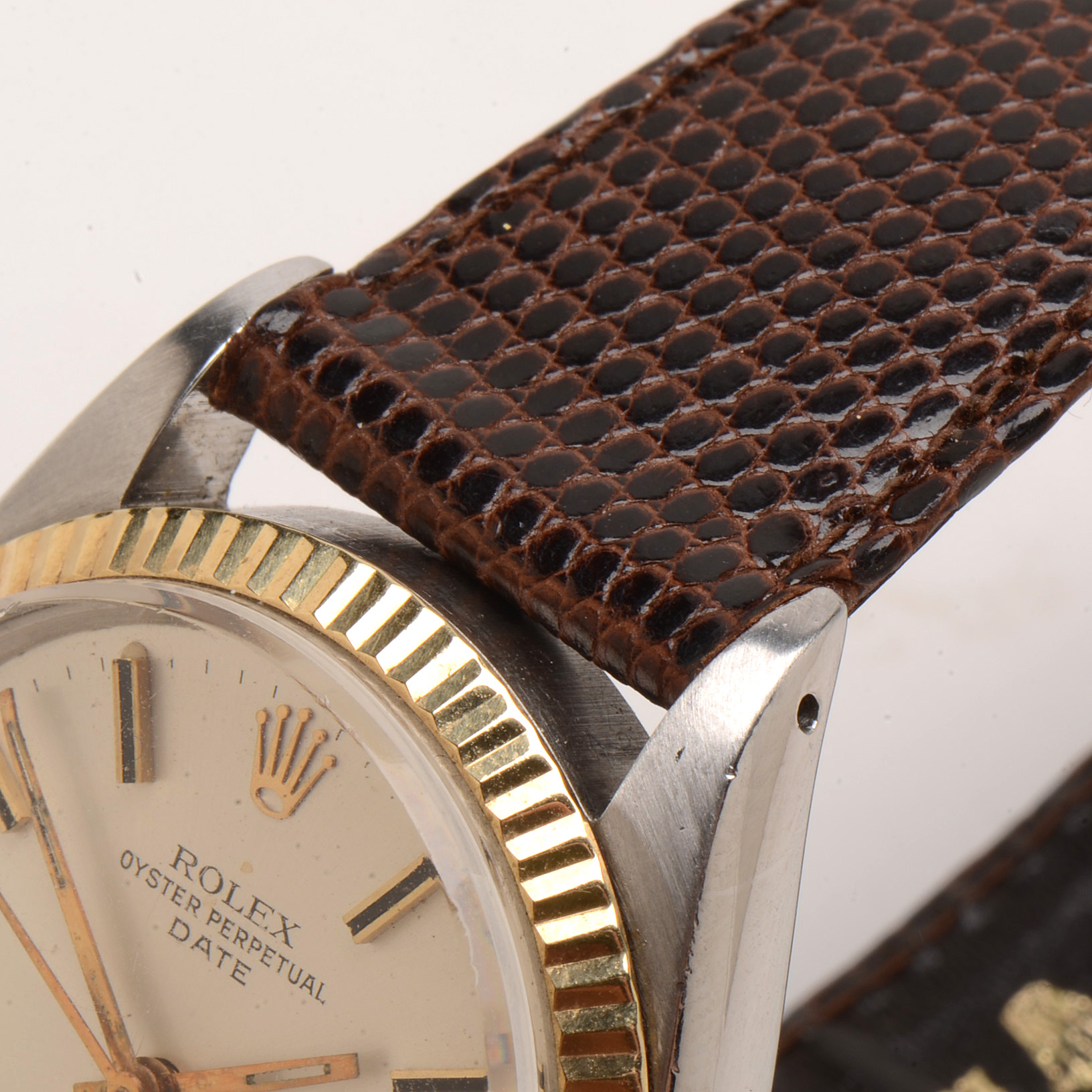 Late 1960s Rolex Date 14K Yellow Gold Bezel Watch with Box