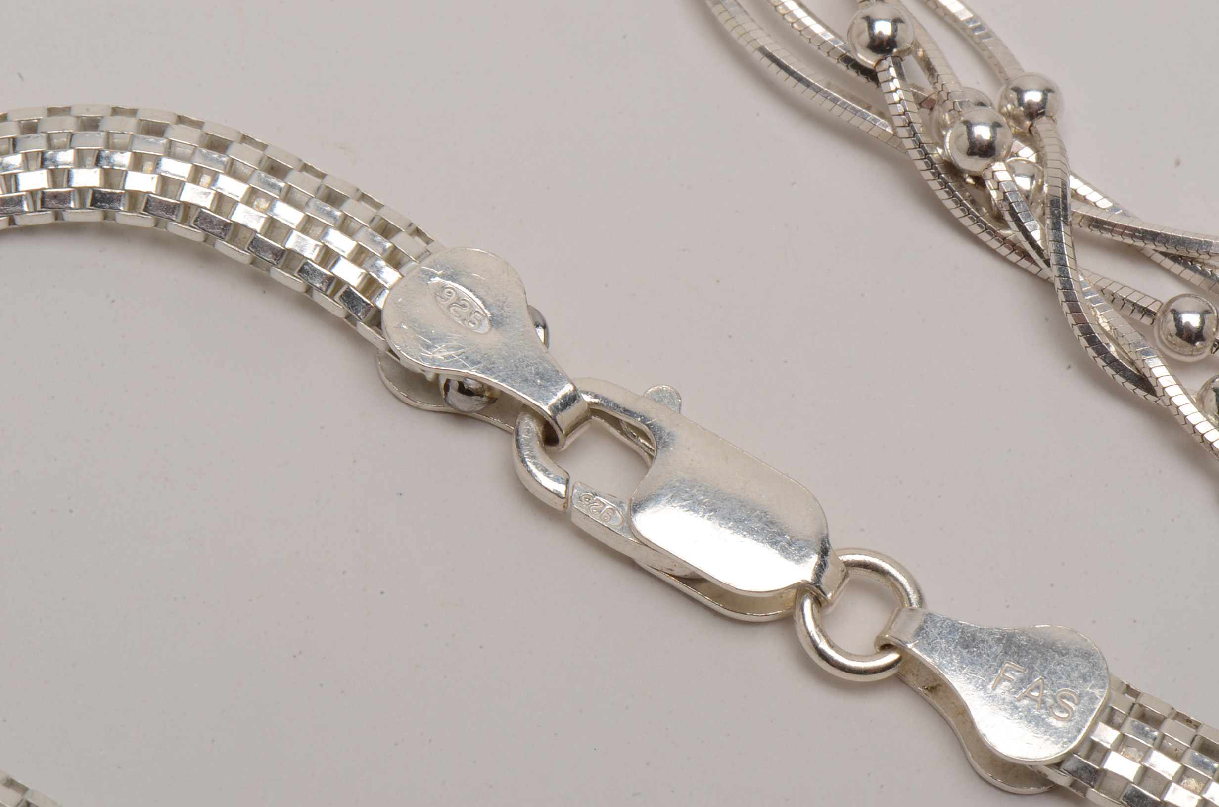 Three Sterling Silver Bracelets