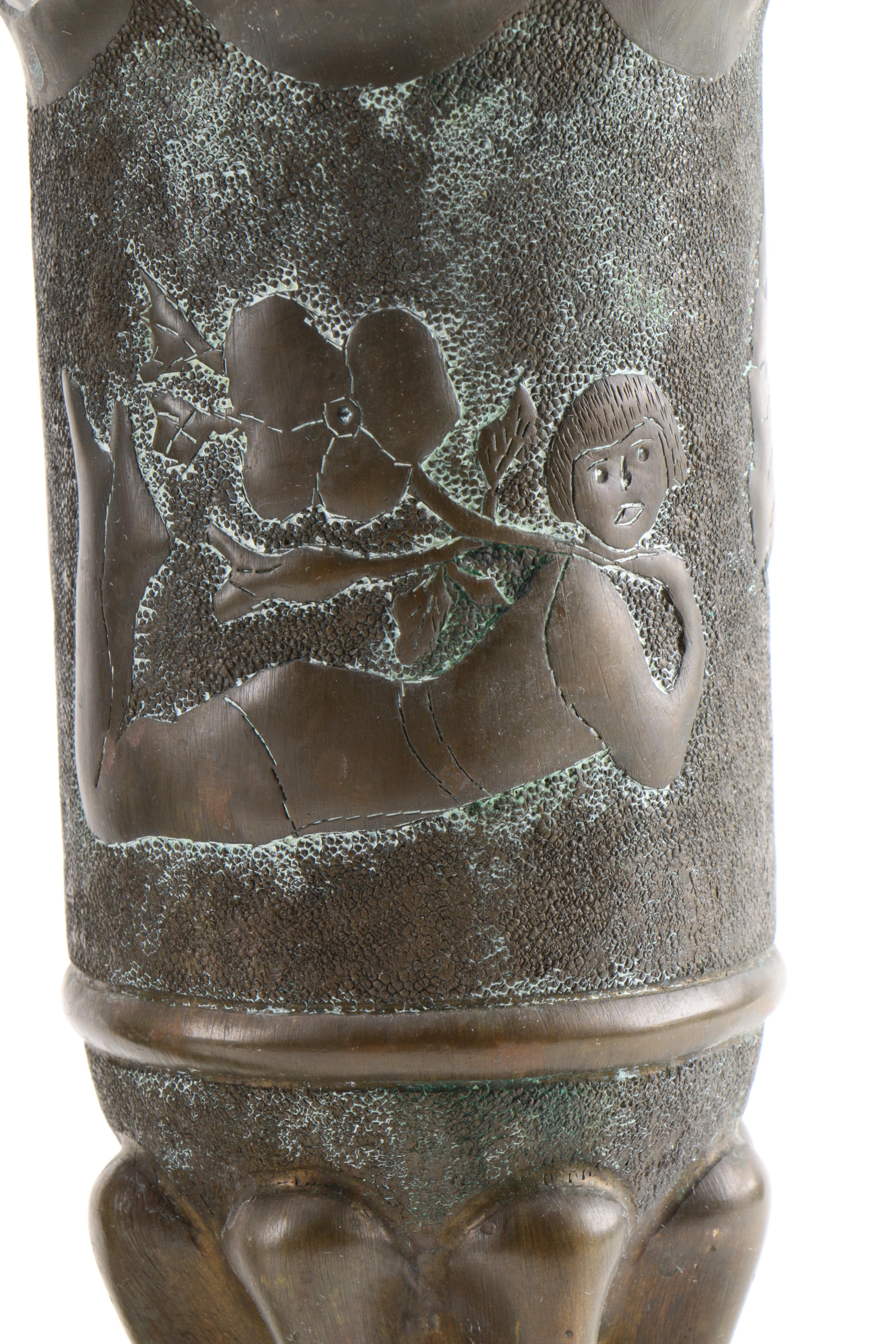 Pair of Bronze Urns