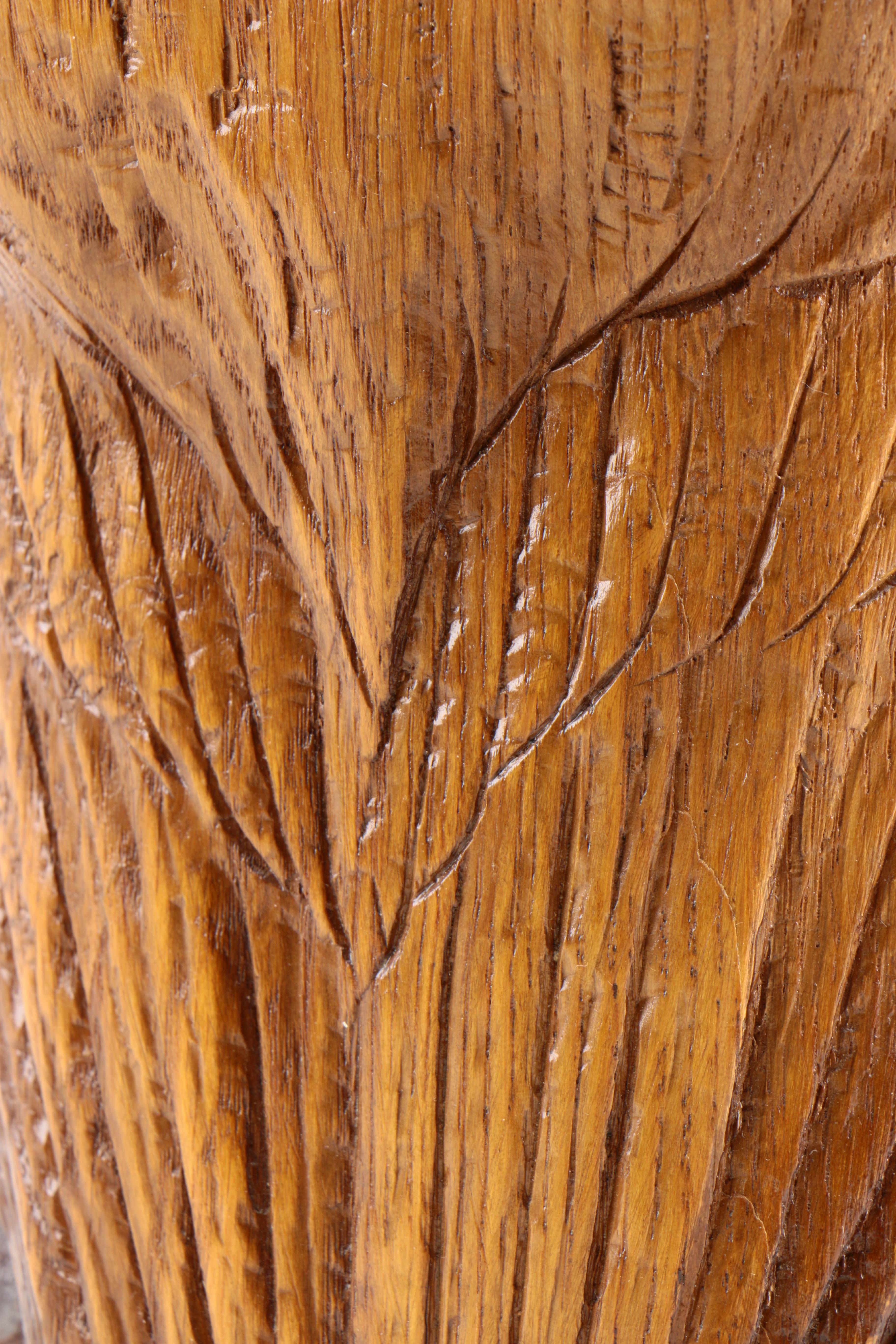 Carved Wooden Owl Sculpture