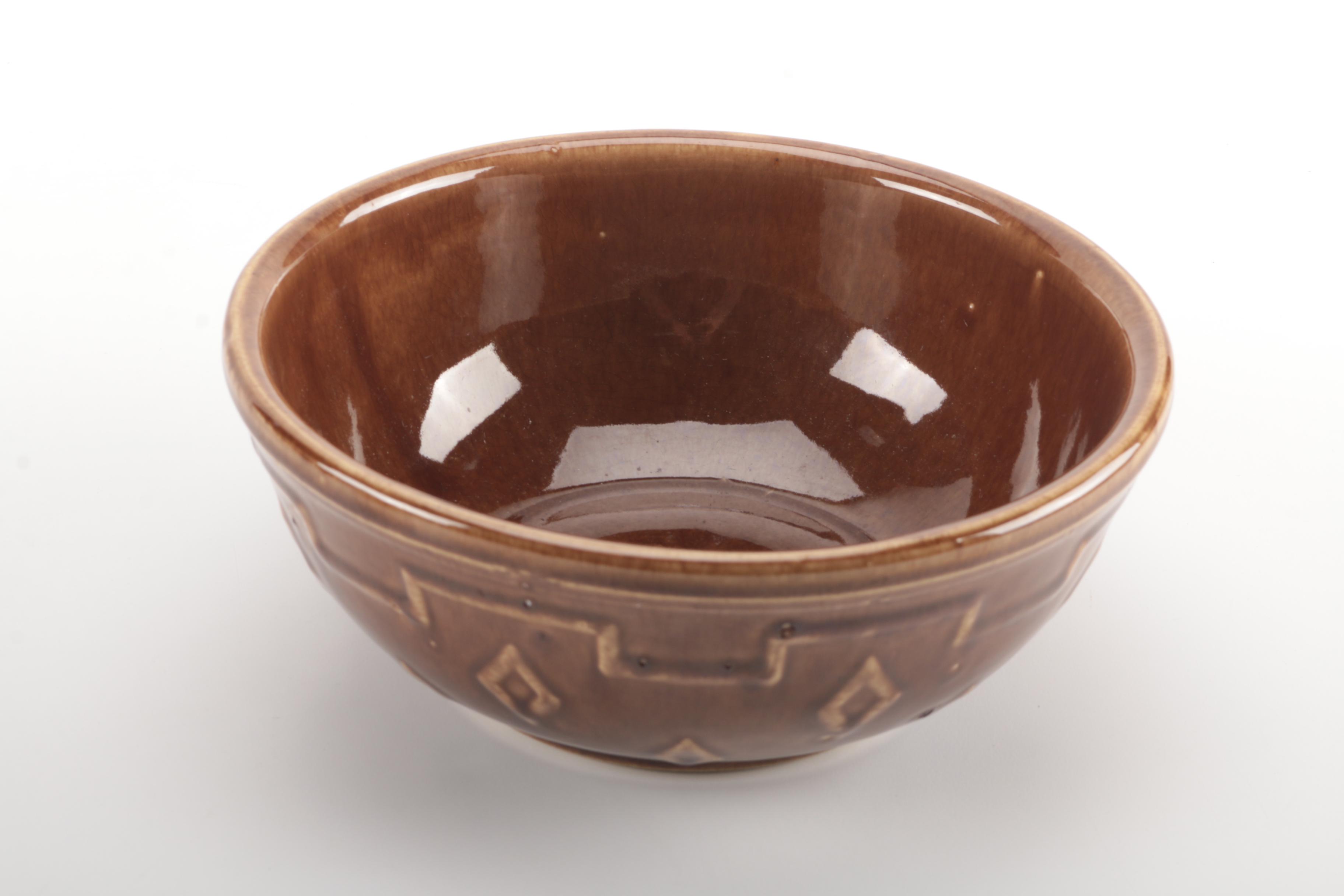 Brown Stoneware Pitcher and Bowl Including Royal Doulton Lambeth