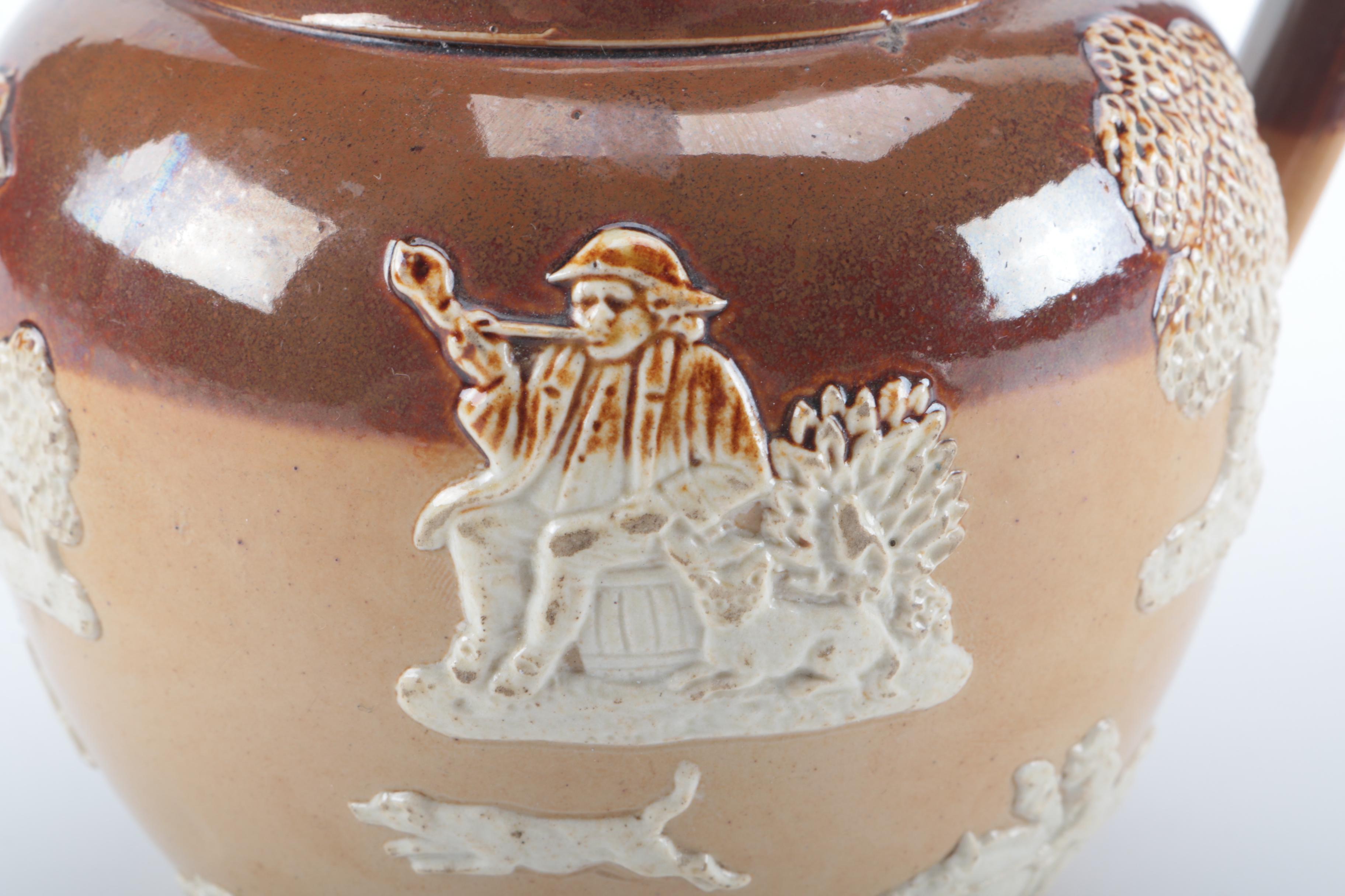 Brown Stoneware Pitcher and Bowl Including Royal Doulton Lambeth