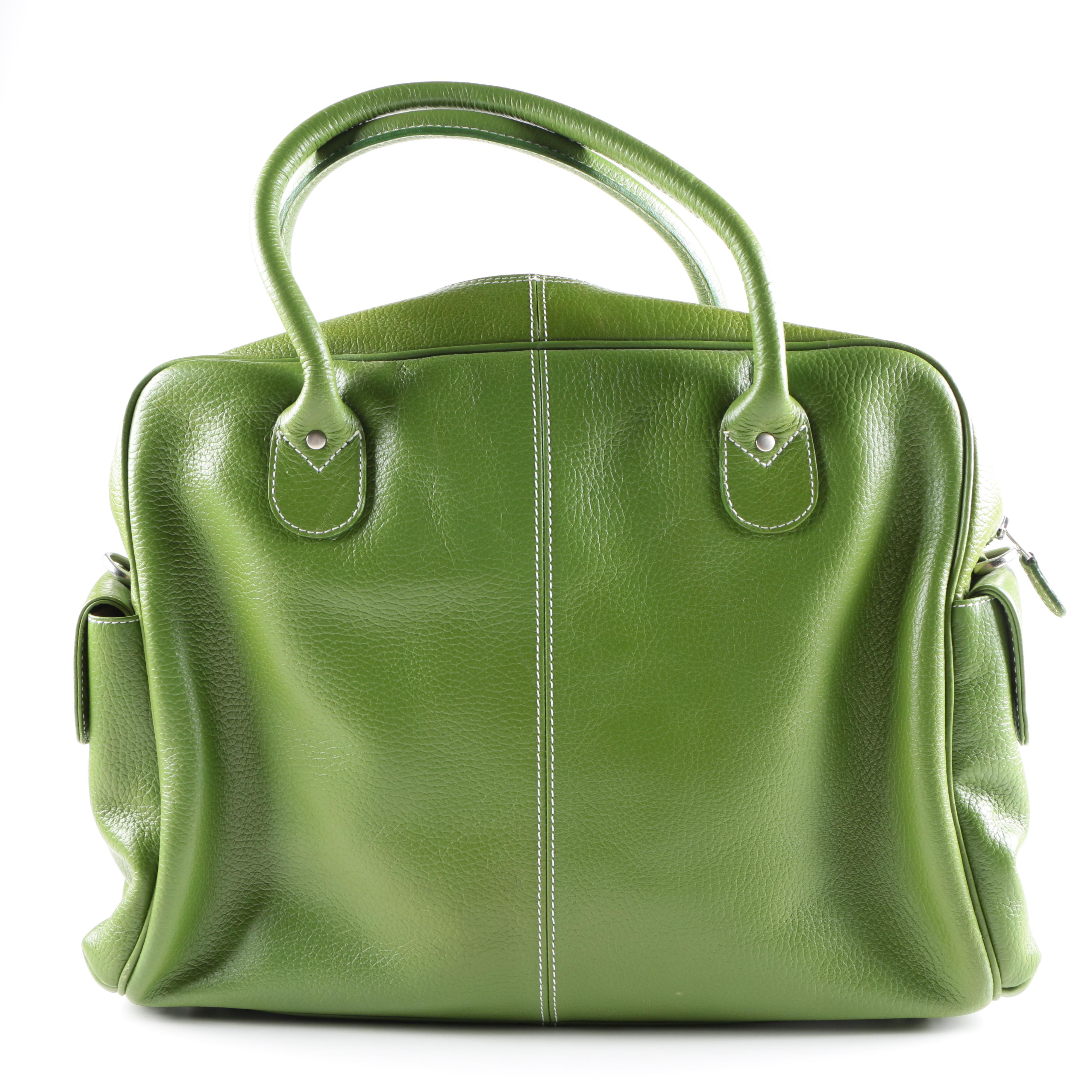 Latico Contrast Stitch Leather Shoulder Handbag