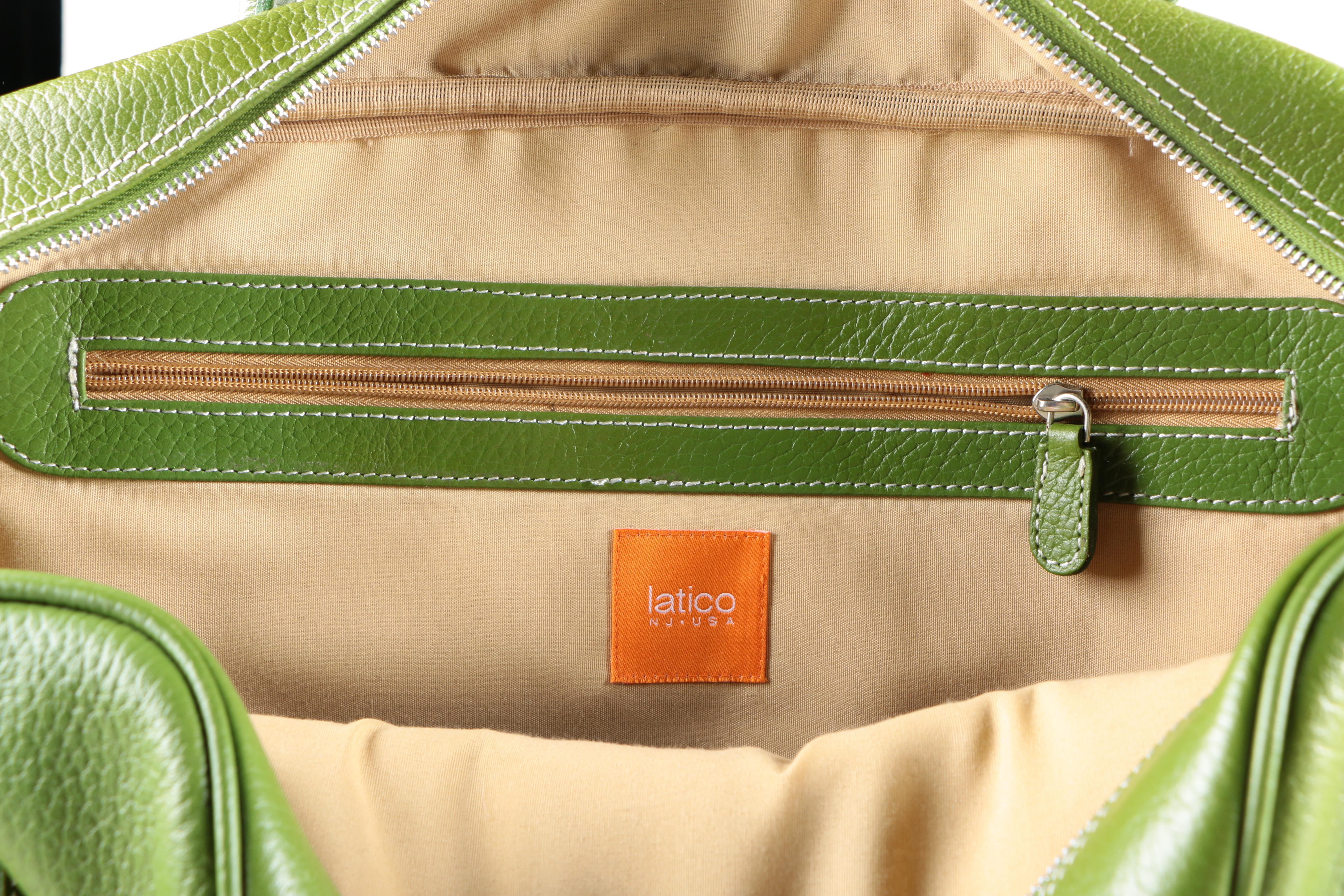 Latico Contrast Stitch Leather Shoulder Handbag