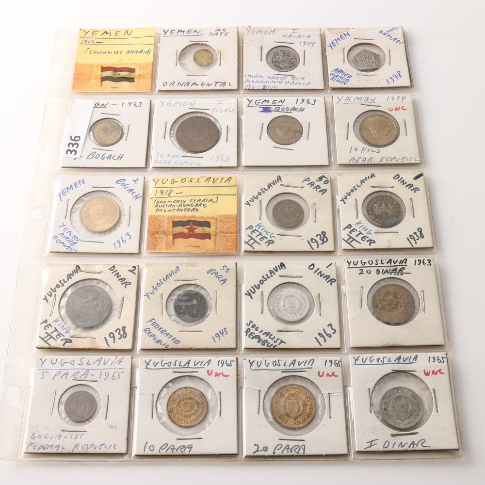 Assorted Coins From Yemen and Yugoslavia