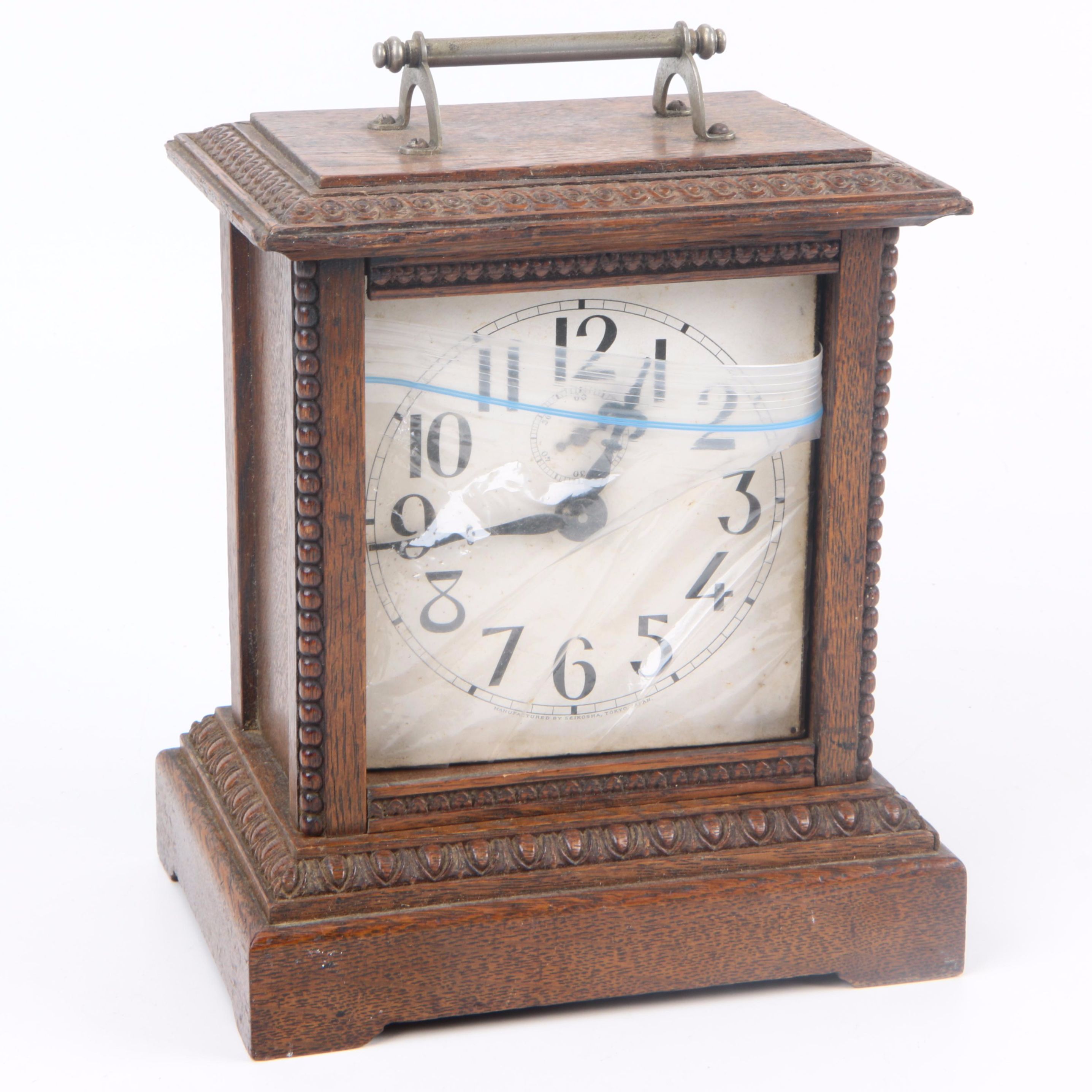 Vintage Seikosha Oak Mantel Clock