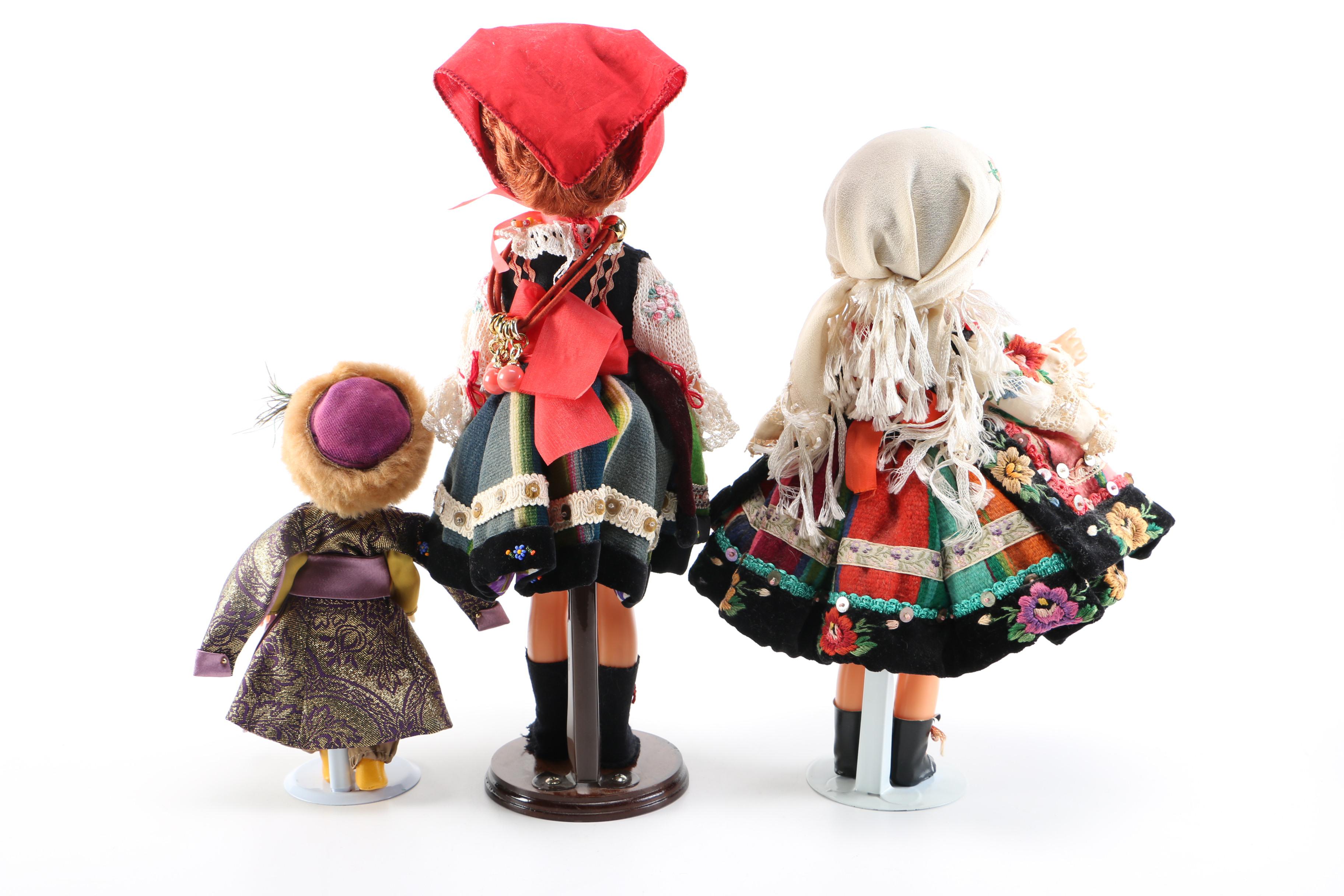 Trio of European Themed Dolls