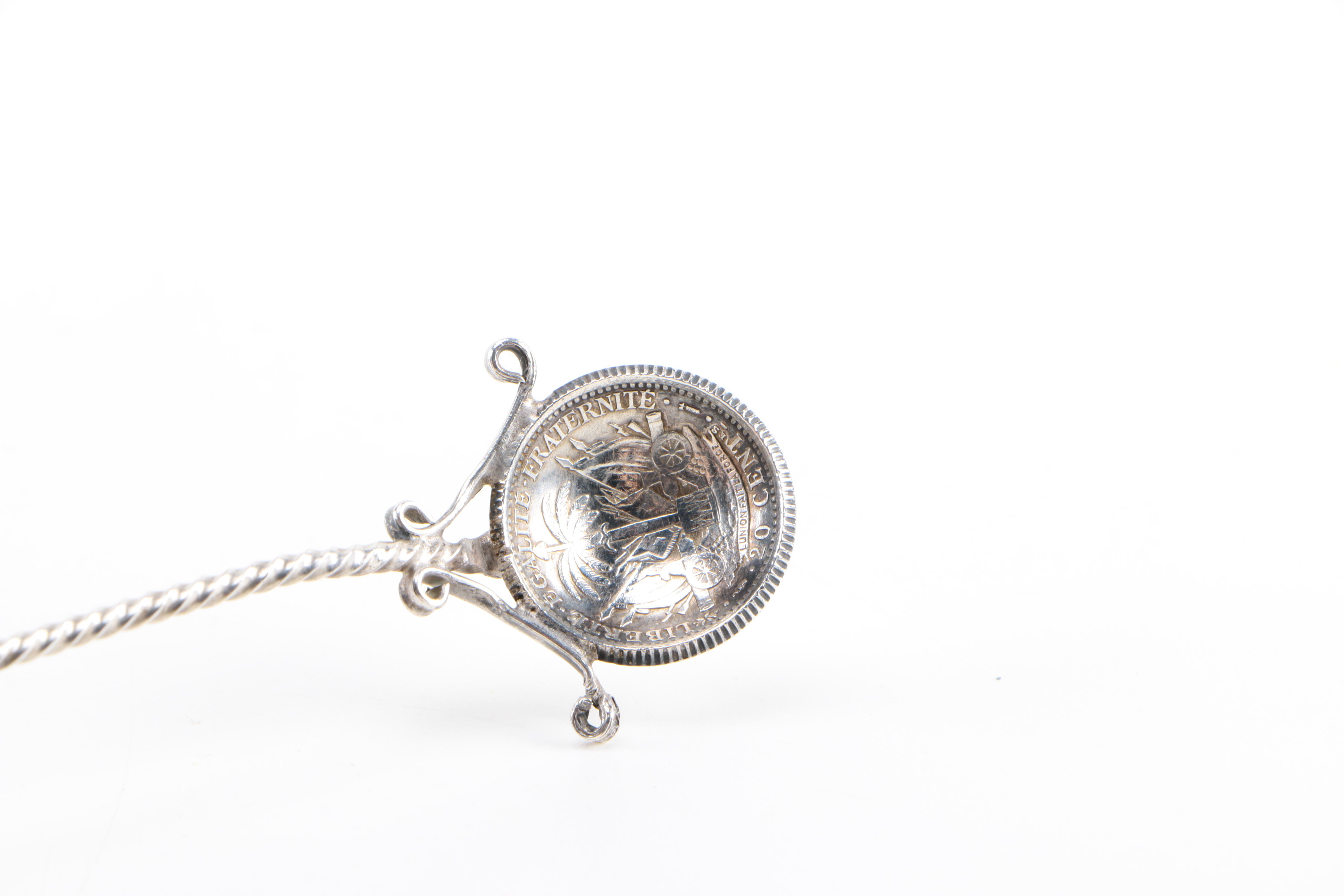 Sterling Silver Long Handled Spoons With Haitian Currency Bowls