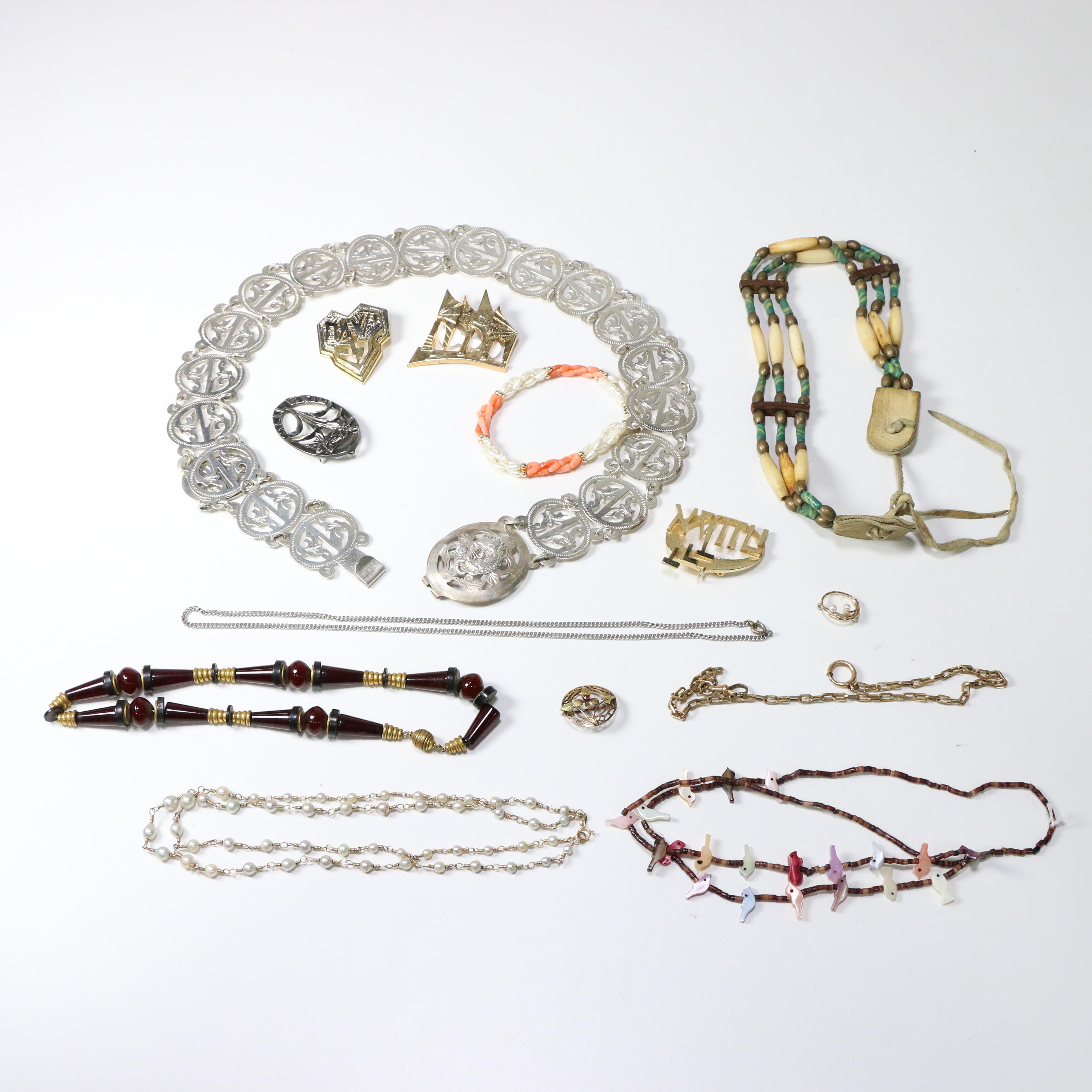 Assorted Costume Jewelry Including Krementz and M. Katz Israel