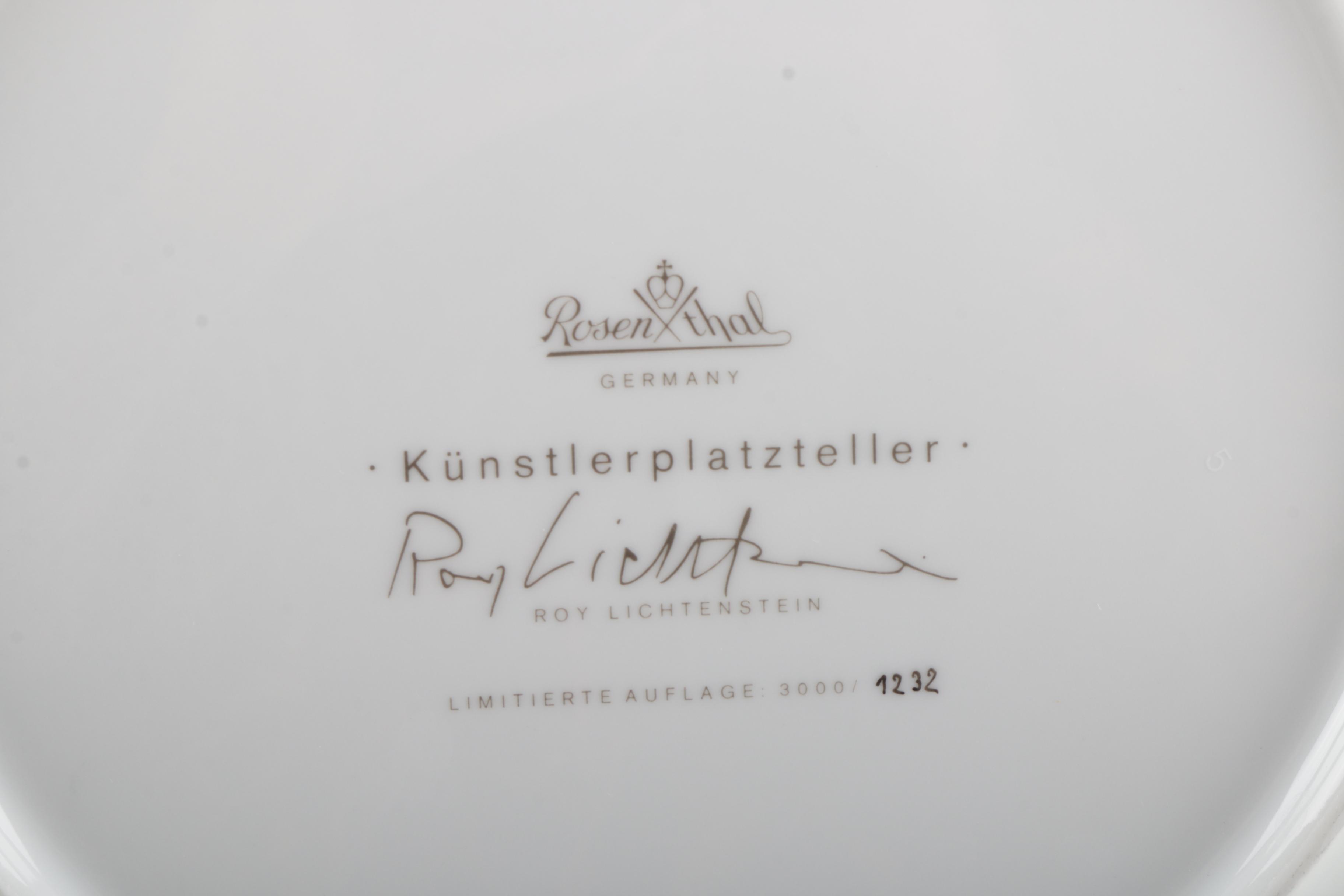 Roy Lichtenstein Limited Edition Rosenthal Plate