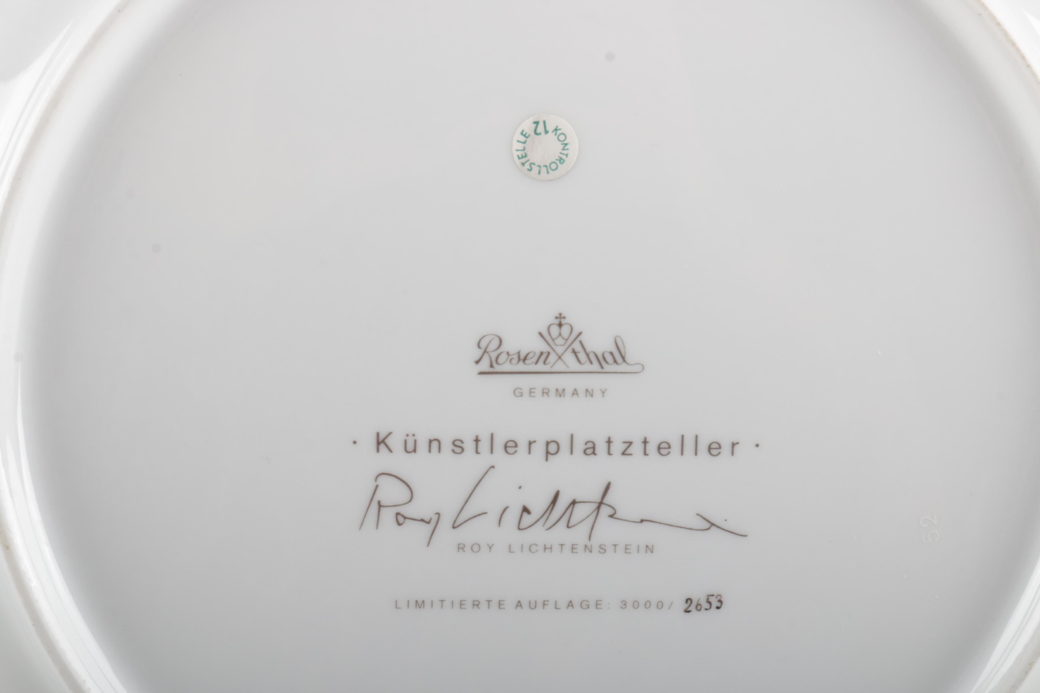 Roy Lichtenstein Limited Edition Rosenthal Plate
