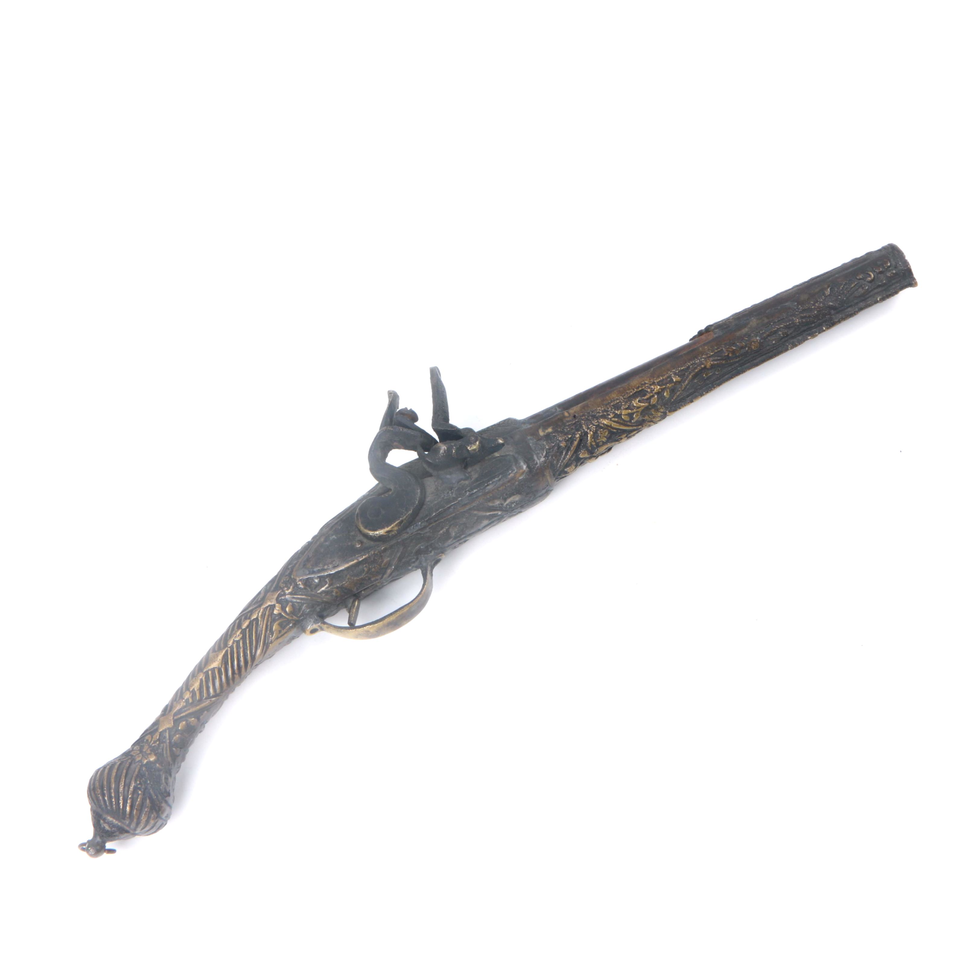 Antique Bronze Replica Flintlock Pistol