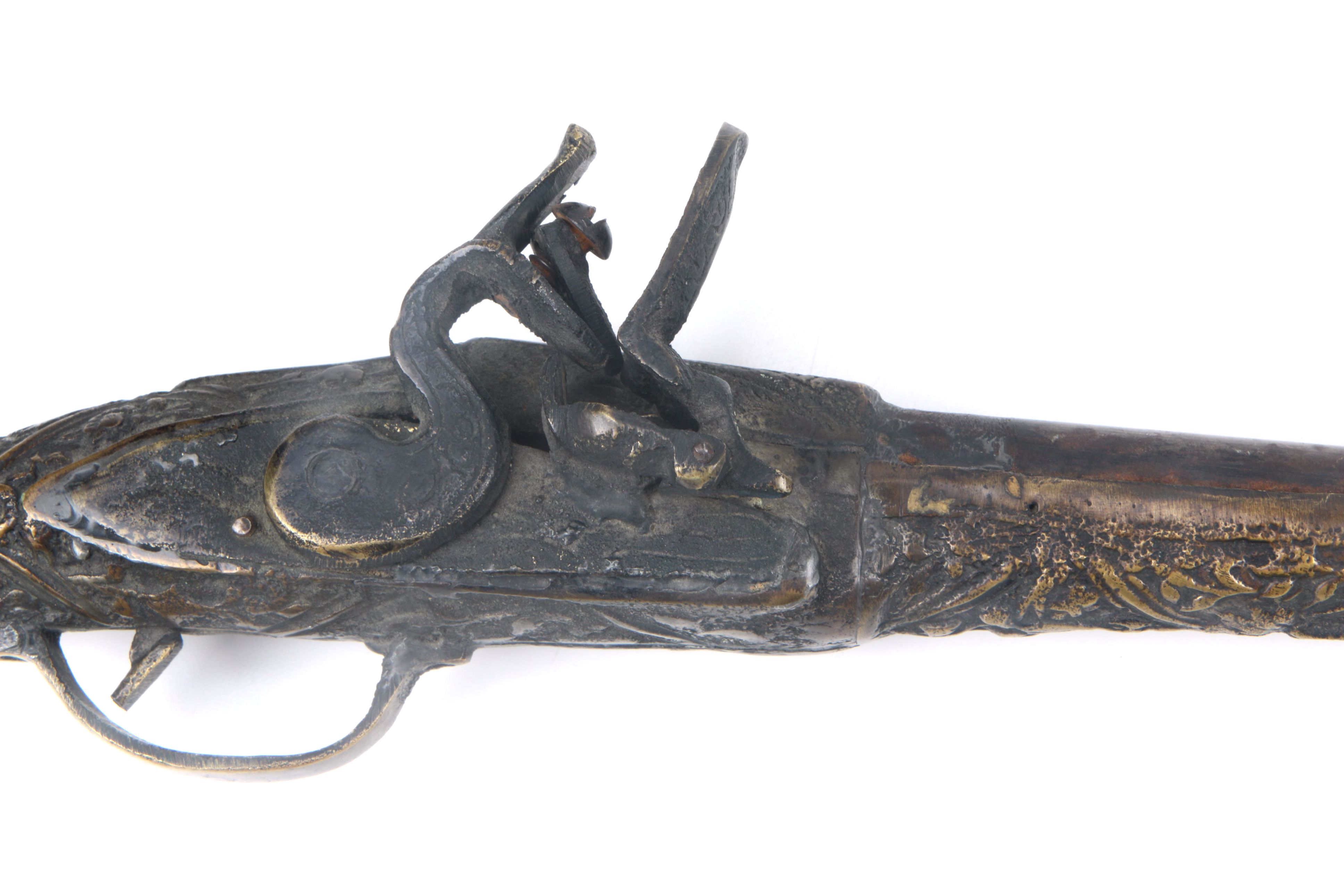 Antique Bronze Replica Flintlock Pistol