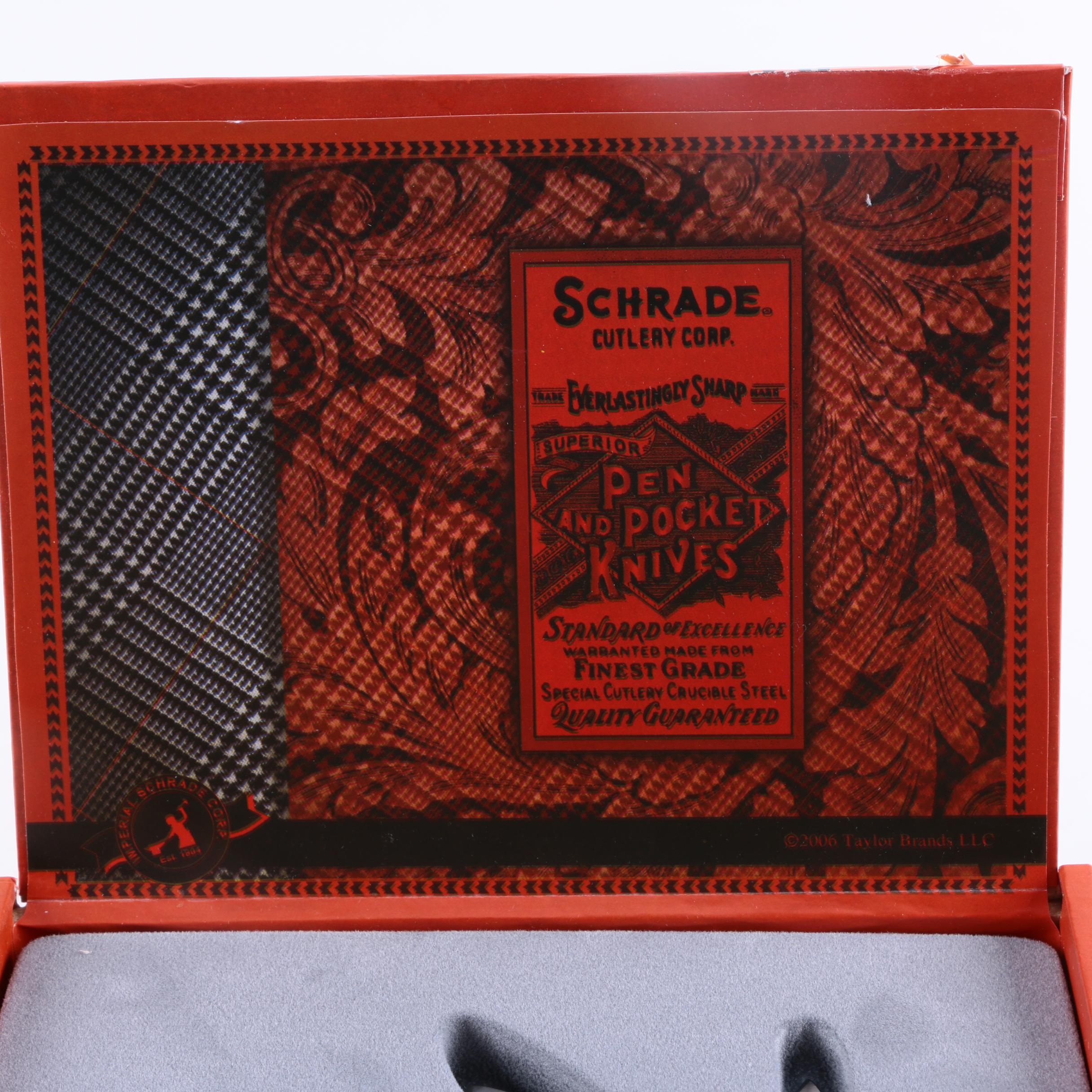 Schrade "Tobacco" Dual Blade Pocket Knife and Cigar Box Shaped Case