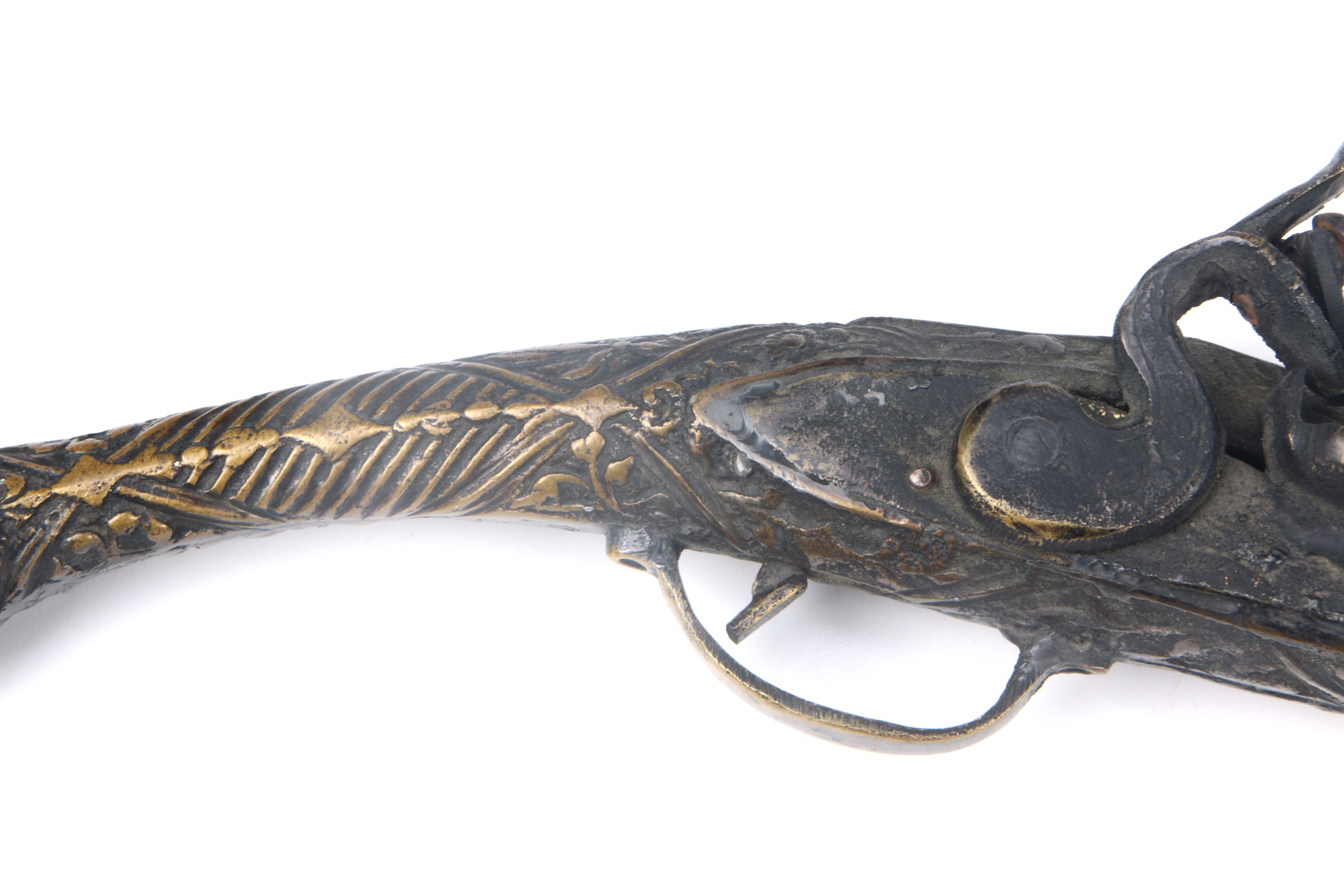 Antique Bronze Replica Flintlock Pistol